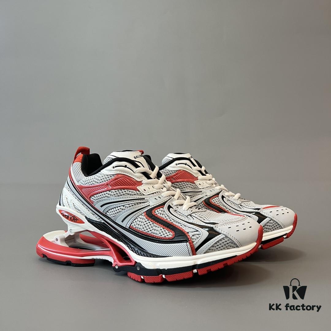 6930e9ef6e68136f4d9b3062 Balenciaga X-Pander Mesh Nylon Lace-Up Non-Slip Low-Cut Sneakers in Grey and Red