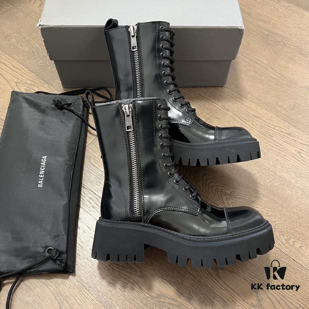 6930e9f16e68136f4d9b3065 Balenciaga Tractor Chunky Leather Lace-Up Ankle Boots