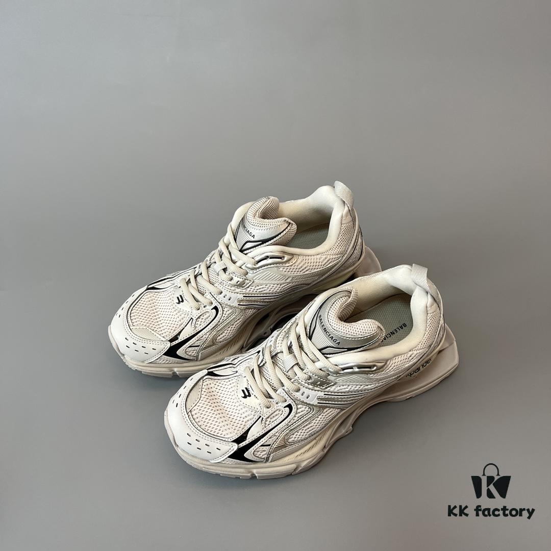 Balenciaga X-Pander Mesh Nylon Lace-Up Non-Slip Low-Cut Sneakers in Beige Brown