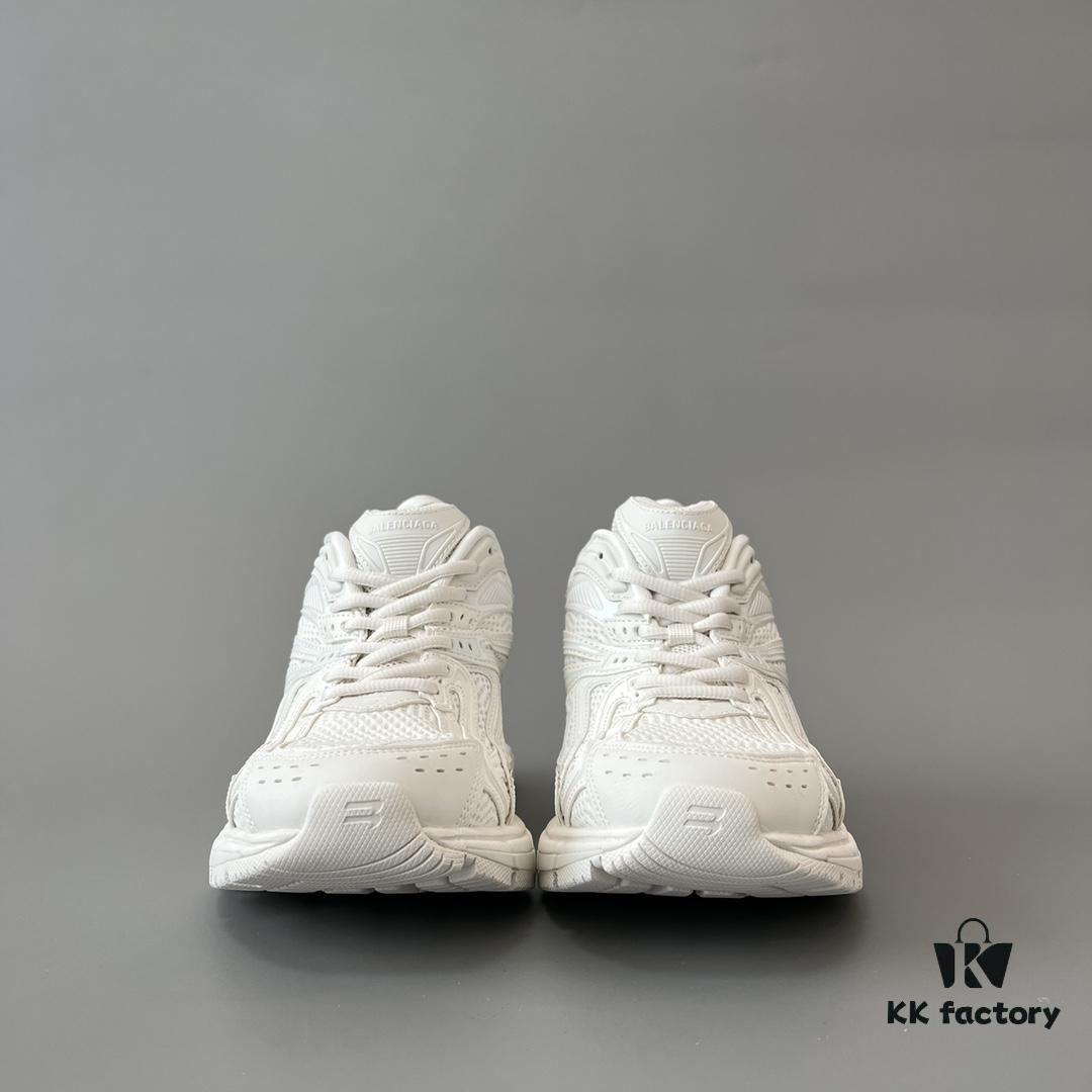 Balenciaga X-Pander Mesh Nylon Lace-Up Non-Slip Low-Cut Sneakers in White