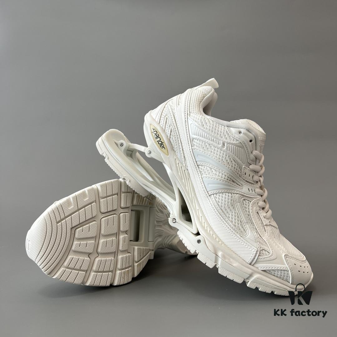 Balenciaga X-Pander Mesh Nylon Lace-Up Non-Slip Low-Cut Sneakers in White