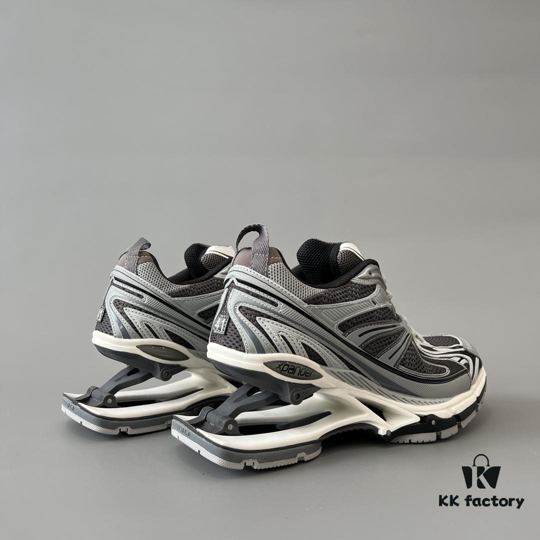 6930ea1a6e68136f4d9b308d Balenciaga X-Pander Mesh Nylon Low-Top Lace-Up Sneakers in Grey