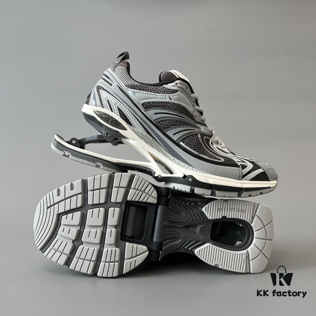 6930ea1d6e68136f4d9b308f Balenciaga X-Pander Mesh Nylon Low-Top Lace-Up Sneakers in Grey