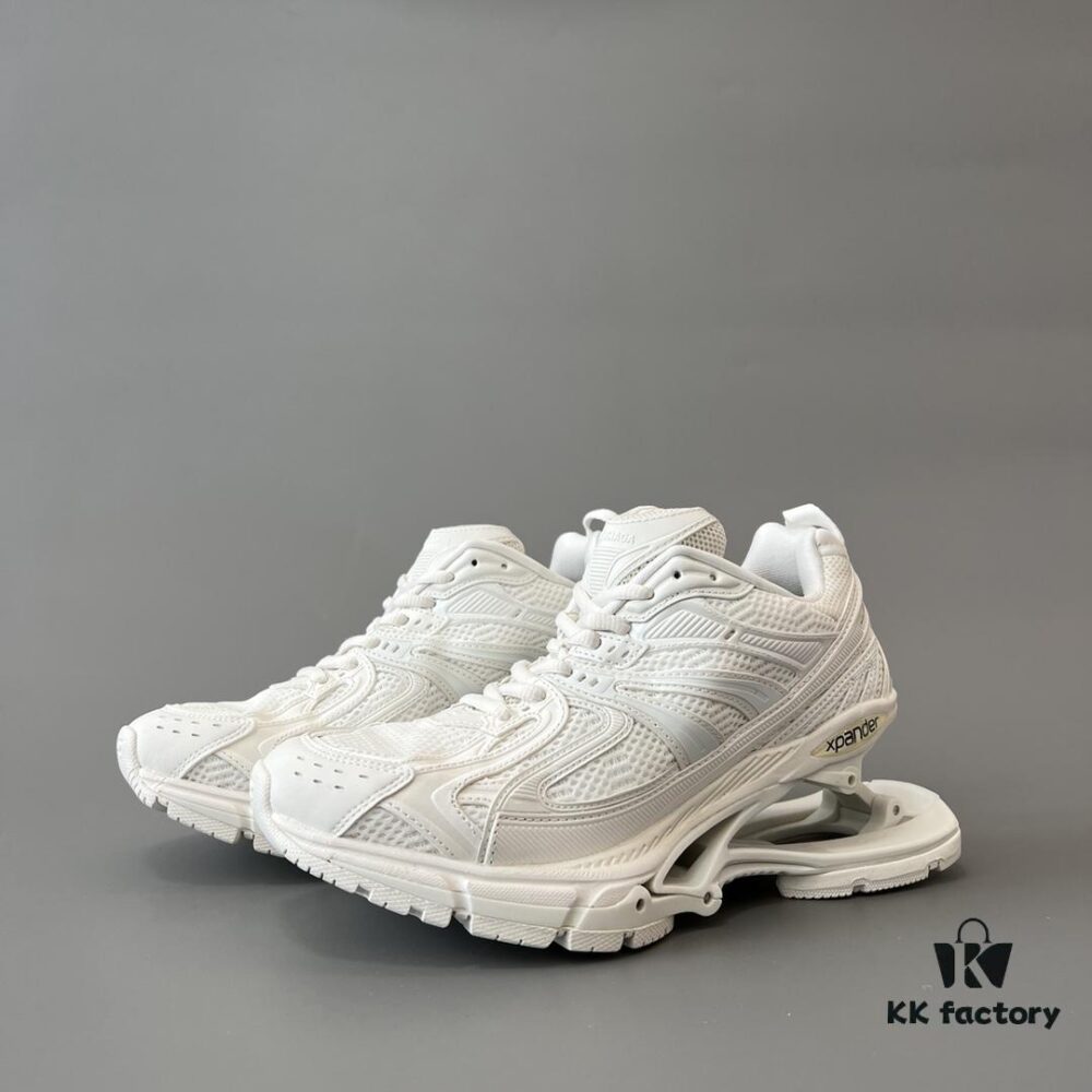 Balenciaga X-Pander Mesh Nylon Lace-Up Non-Slip Low-Cut Sneakers in White