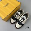 6930eade6e68136f4d9b3184 FENDI Match Unisex Retro Patchwork Leather Sneakers in Black and White