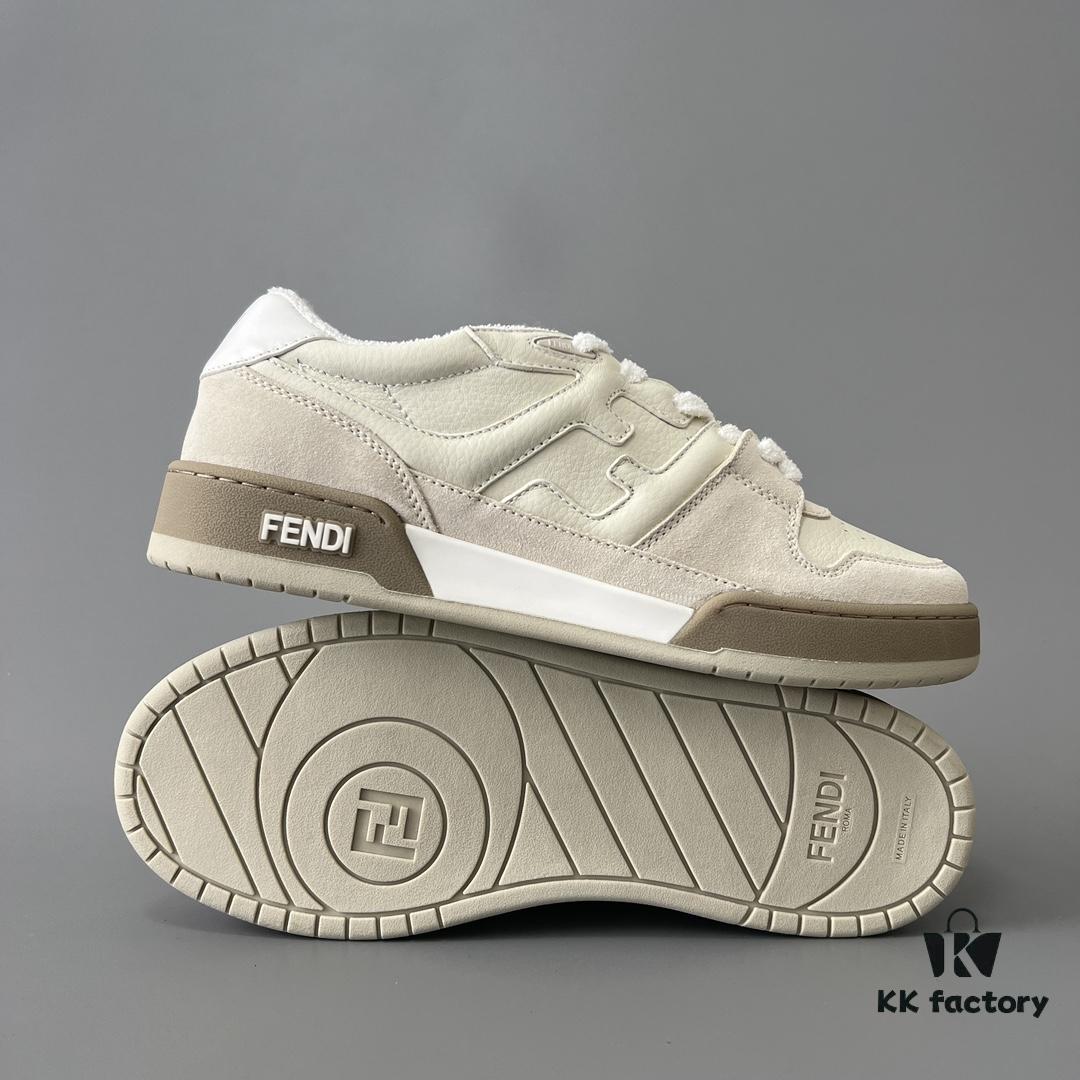FENDI Match Vintage Patchwork White Sneakers Unisex