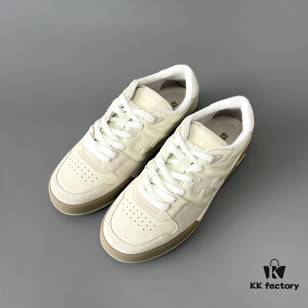 FENDI Match Vintage Patchwork White Sneakers Unisex