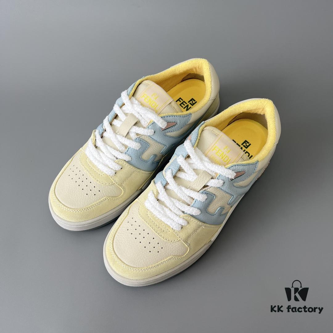 6930eaf26e68136f4d9b31a3 FENDI Match Vintage Patchwork Sneakers Unisex Yellow