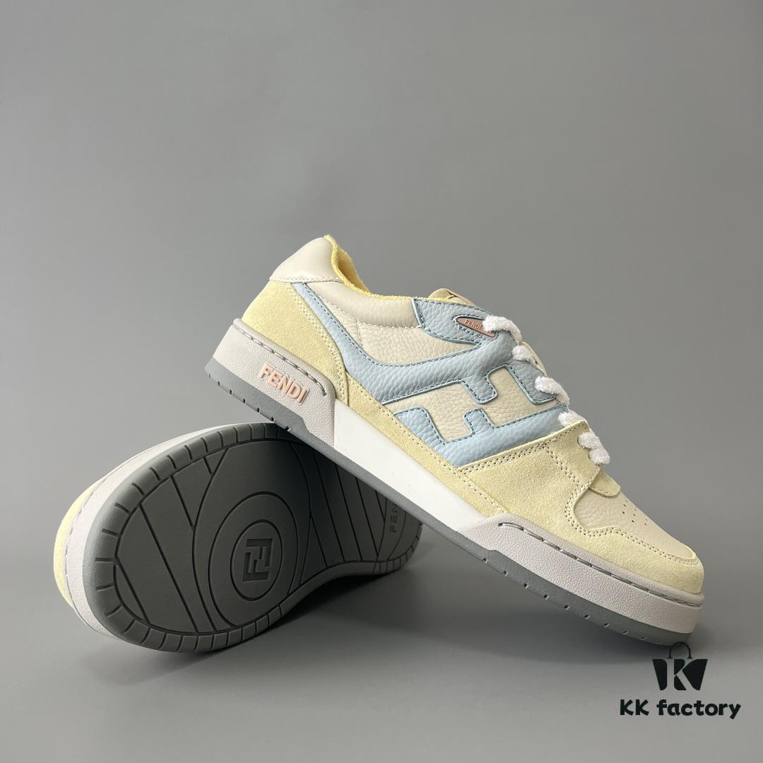 6930eaf36e68136f4d9b31a5 FENDI Match Vintage Patchwork Sneakers Unisex Yellow