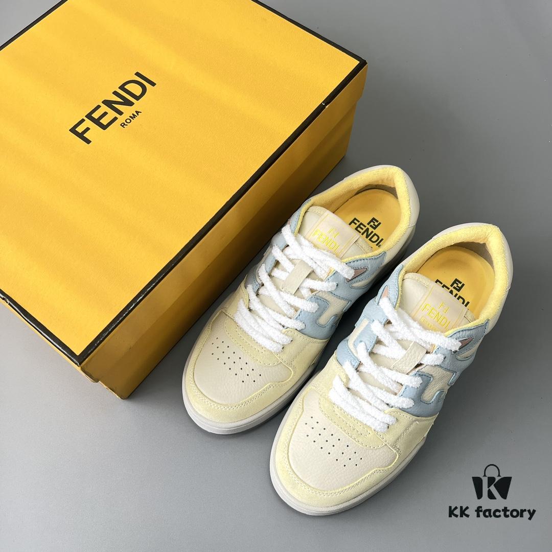 6930eaf56e68136f4d9b31a7 FENDI Match Vintage Patchwork Sneakers Unisex Yellow