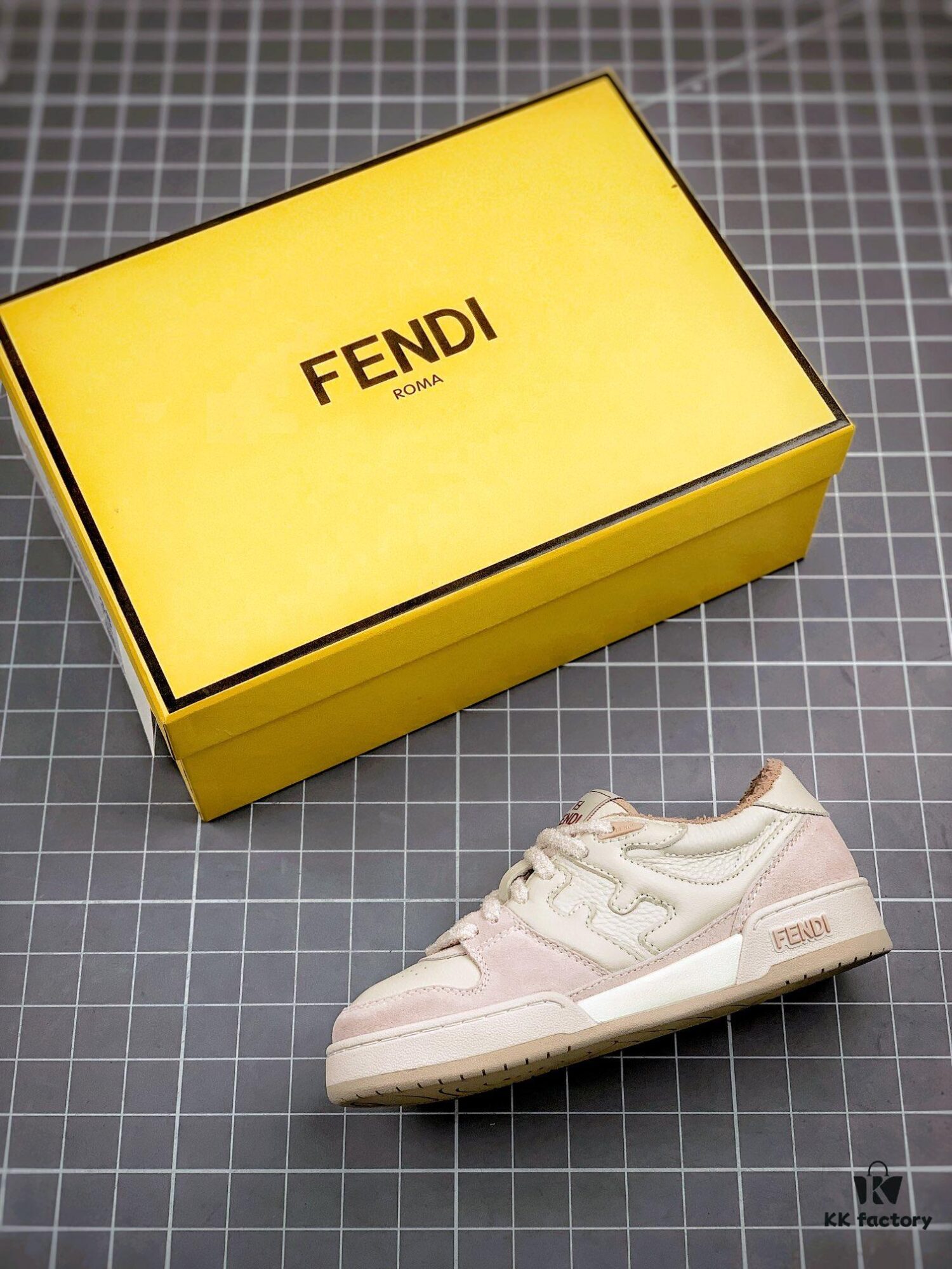 6930eb246e68136f4d9b31df FENDI Match Unisex Casual Sneakers, Designer Kim Jones Latest Release, Luxurious Leather and Suede Fusion with FF Logo, Anti-Scratch Chip Embedded Sole