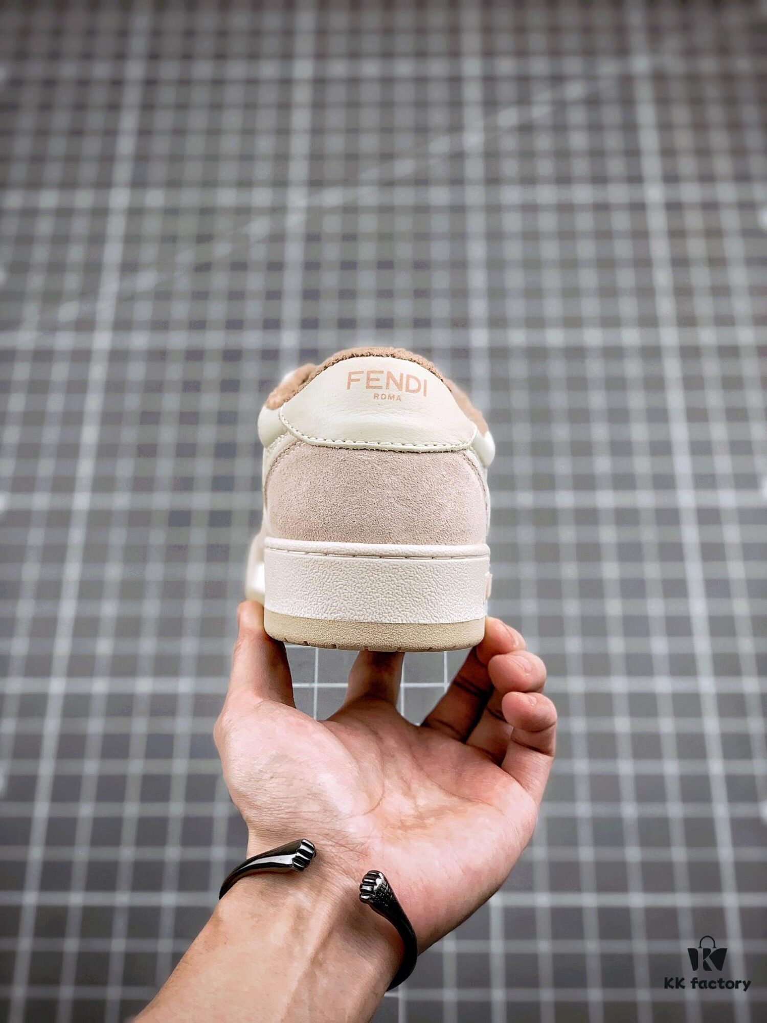 6930eb296e68136f4d9b31e6 FENDI Match Unisex Casual Sneakers, Designer Kim Jones Latest Release, Luxurious Leather and Suede Fusion with FF Logo, Anti-Scratch Chip Embedded Sole