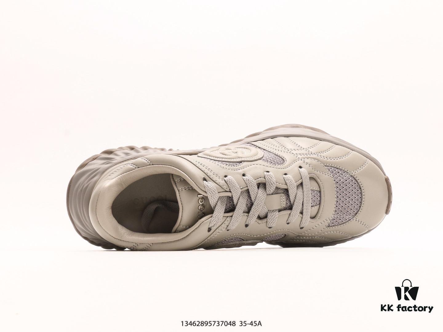 6930eb6a6e68136f4d9b3246 Gucci Rhyton Vintage Trainer Sneaker, 3D Leather Horn-Style Retro Running Shoe
