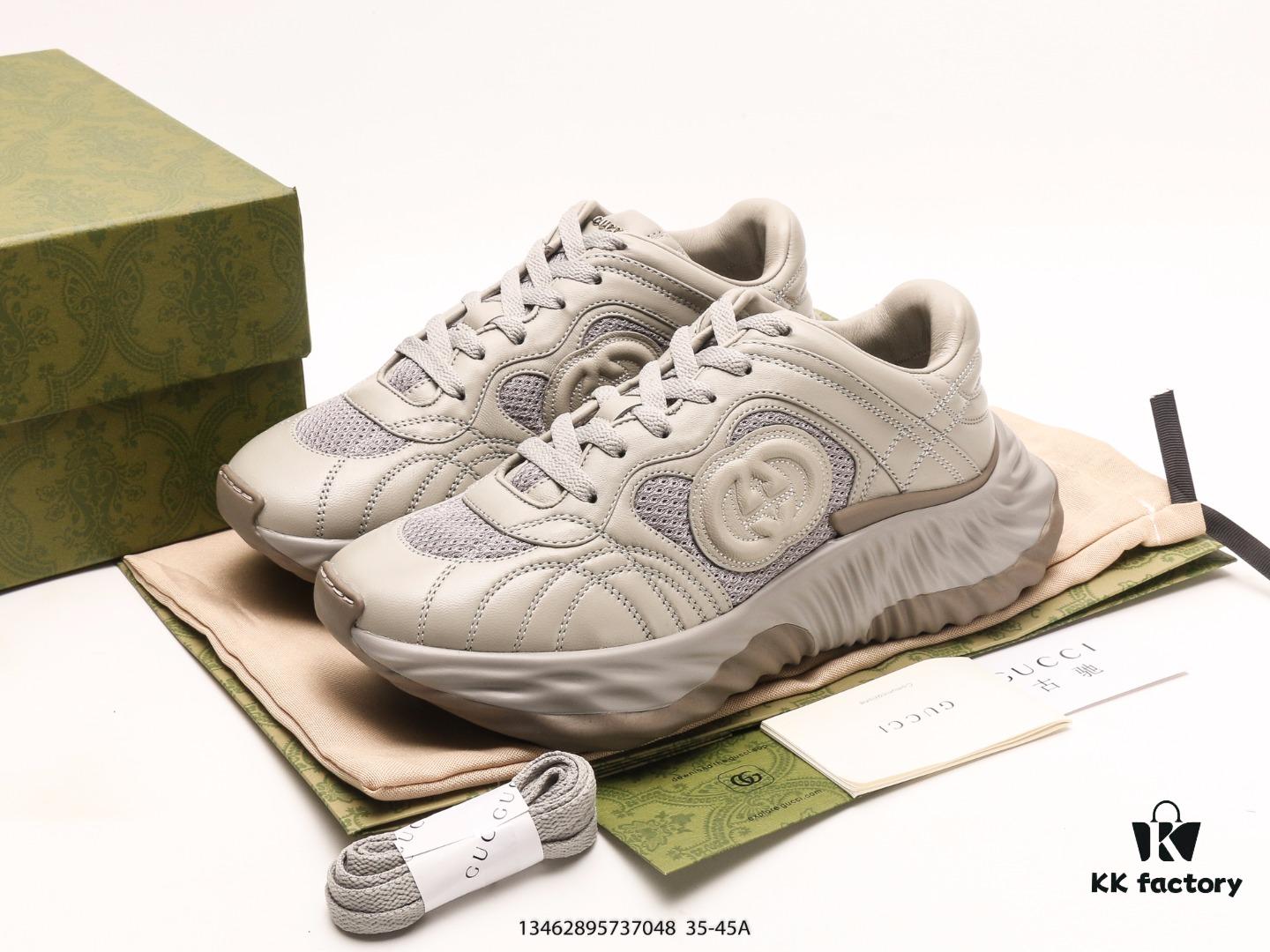 6930eb706e68136f4d9b324f Gucci Rhyton Vintage Trainer Sneaker, 3D Leather Horn-Style Retro Running Shoe