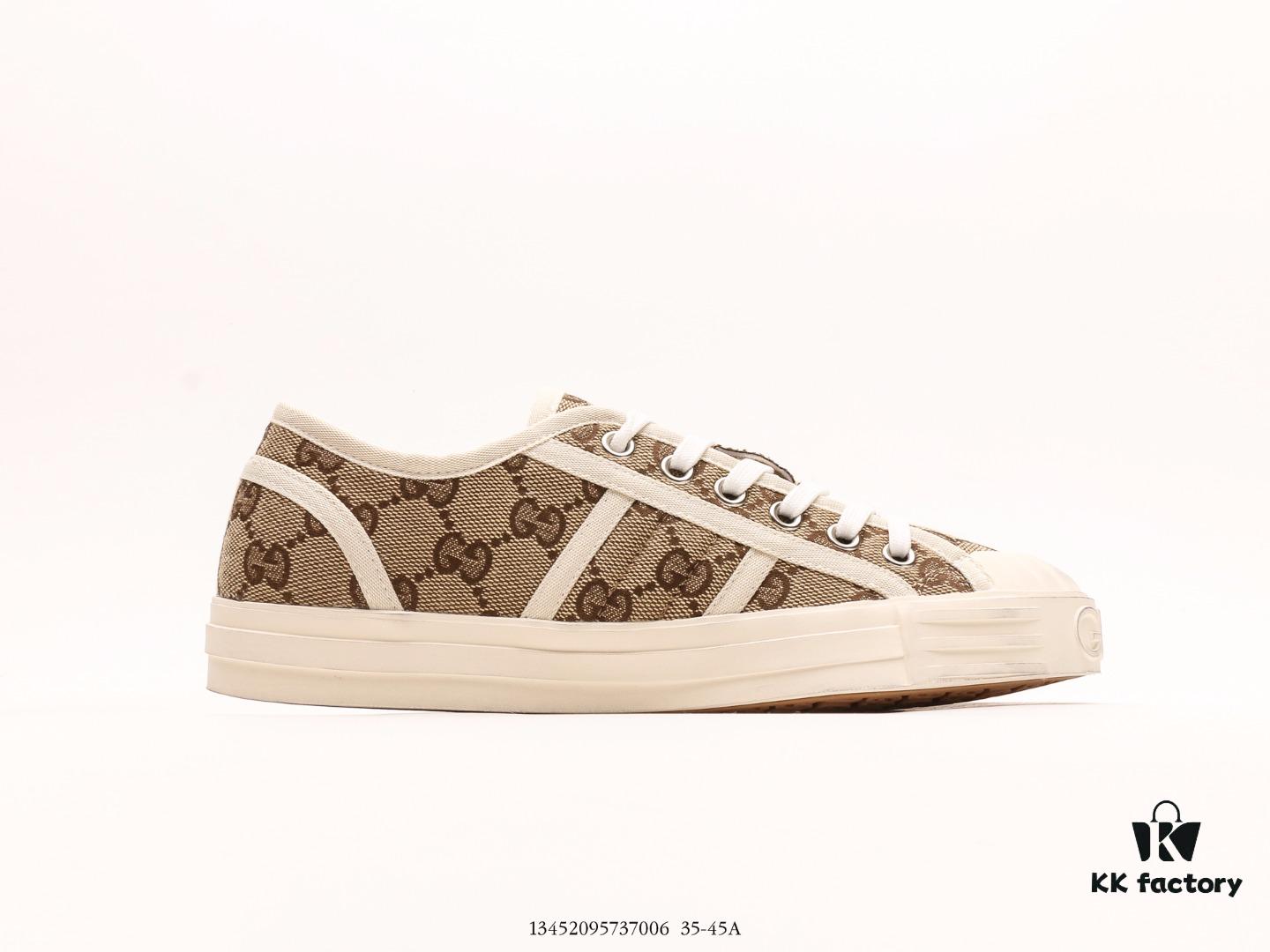 6930eb746e68136f4d9b3253 Gucci Tennis 1977 Canvas Sneakers, Classic Vintage-Style GG Supreme Canvas Men's Shoes with Red and Green Web Stripe and Natural Rubber Sole