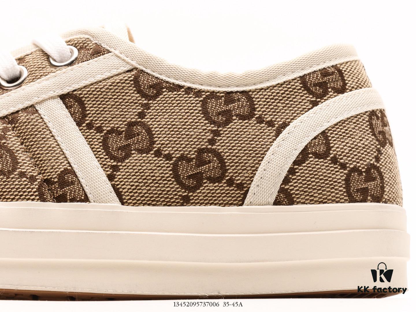 6930eb756e68136f4d9b3258 Gucci Tennis 1977 Canvas Sneakers, Classic Vintage-Style GG Supreme Canvas Men's Shoes with Red and Green Web Stripe and Natural Rubber Sole