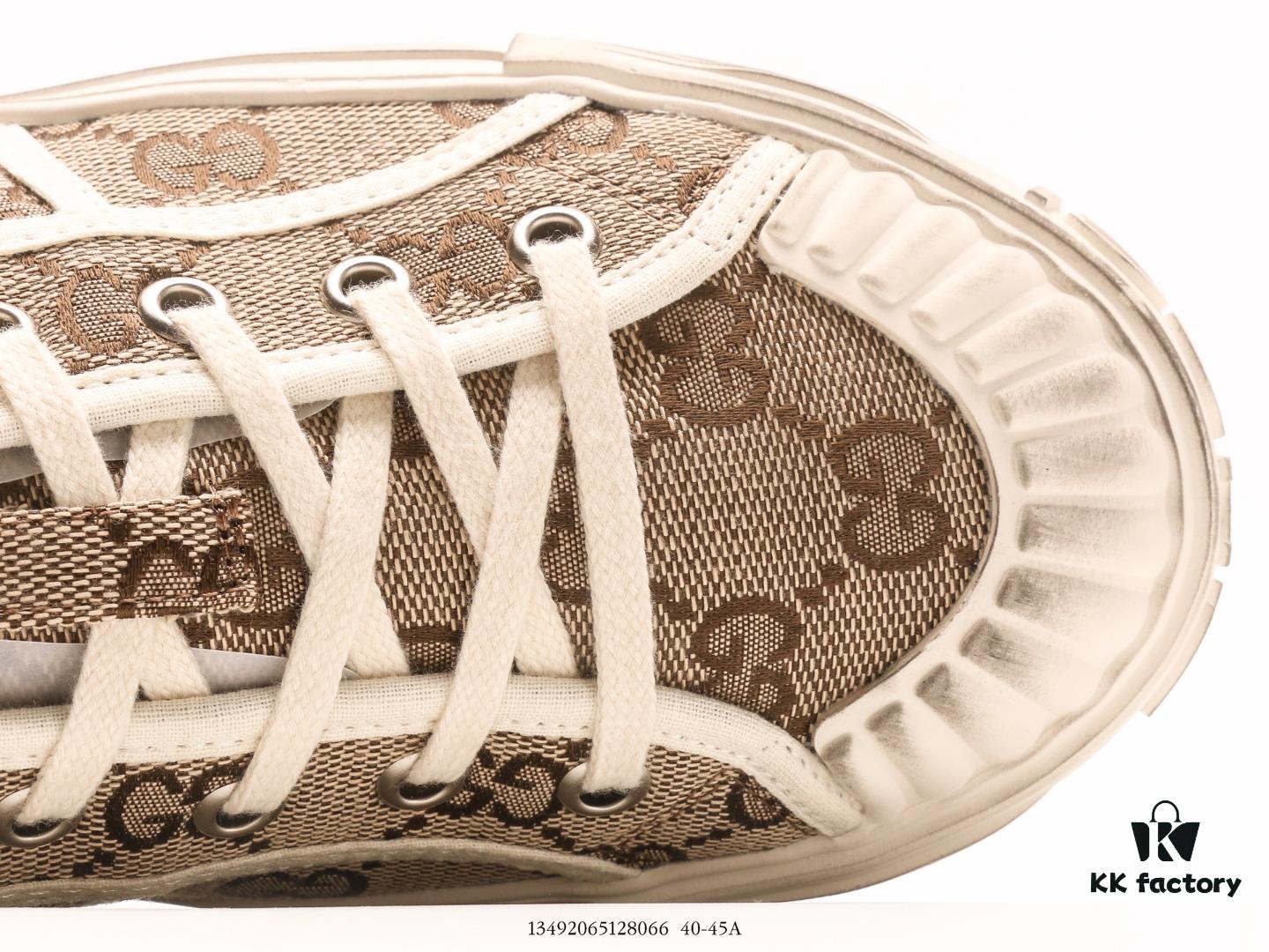 6930eb816e68136f4d9b3269 Gucci Tennis 1977 Vintage Canvas Sneakers, Iconic GG Supreme Pattern, Red and Green Web Stripe, Natural Rubber Sole, Classic Unisex Design