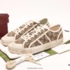 6930eb816e68136f4d9b326b Gucci Tennis 1977 Vintage Canvas Sneakers, Iconic GG Supreme Pattern, Red and Green Web Stripe, Natural Rubber Sole, Classic Unisex Design