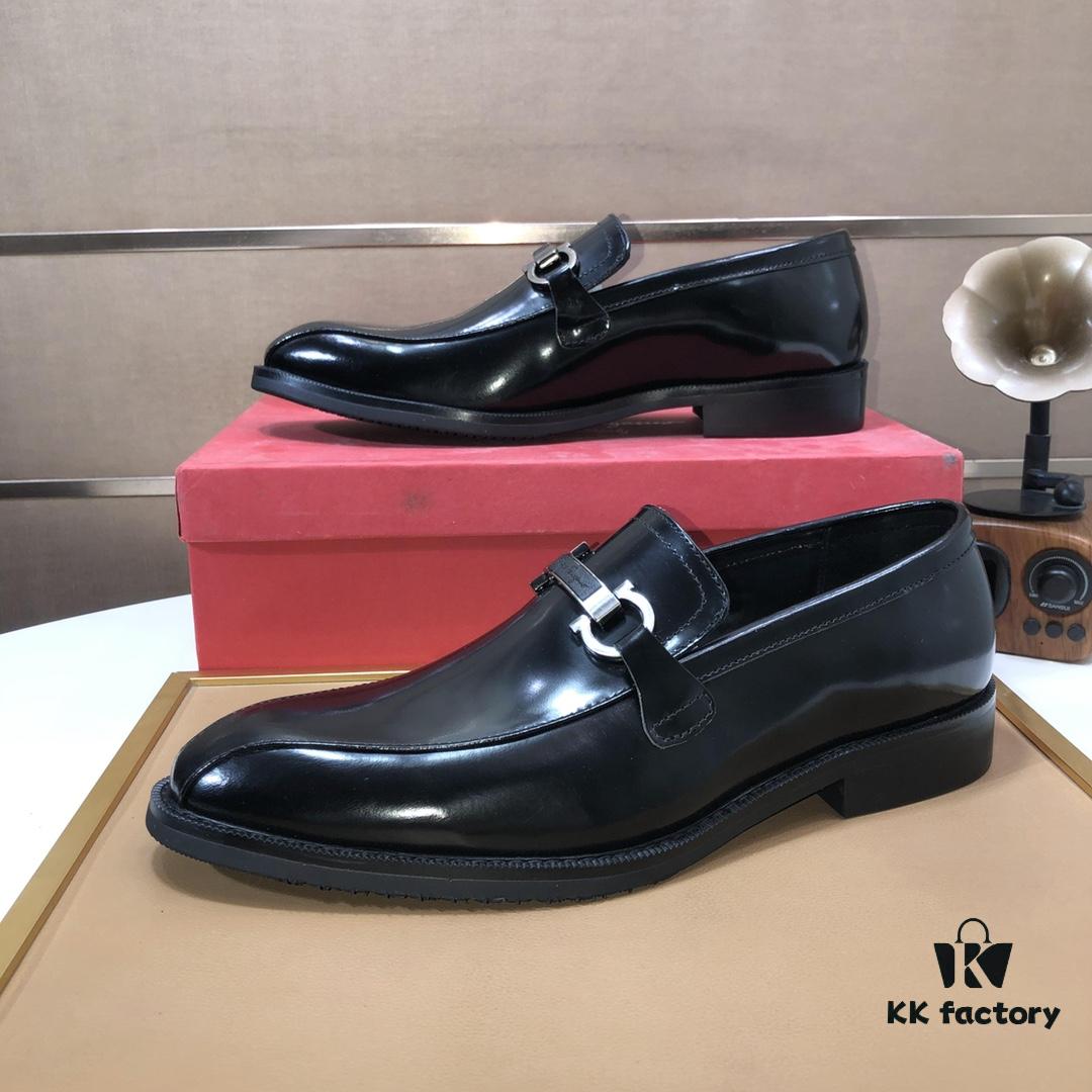 6930eba56e68136f4d9b32a0 Ferragamo Latest Collection Original Imported Top-Grade Calfskin Leather Loafer with Premium Lamb Leather Lining, Authentic Luxury Metal Buckle and Original Combined Sole