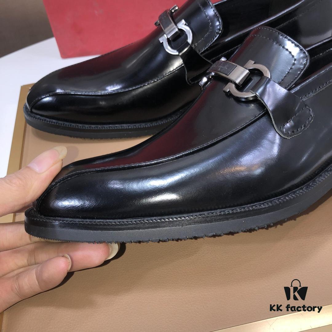 6930eba66e68136f4d9b32a2 Ferragamo Latest Collection Original Imported Top-Grade Calfskin Leather Loafer with Premium Lamb Leather Lining, Authentic Luxury Metal Buckle and Original Combined Sole