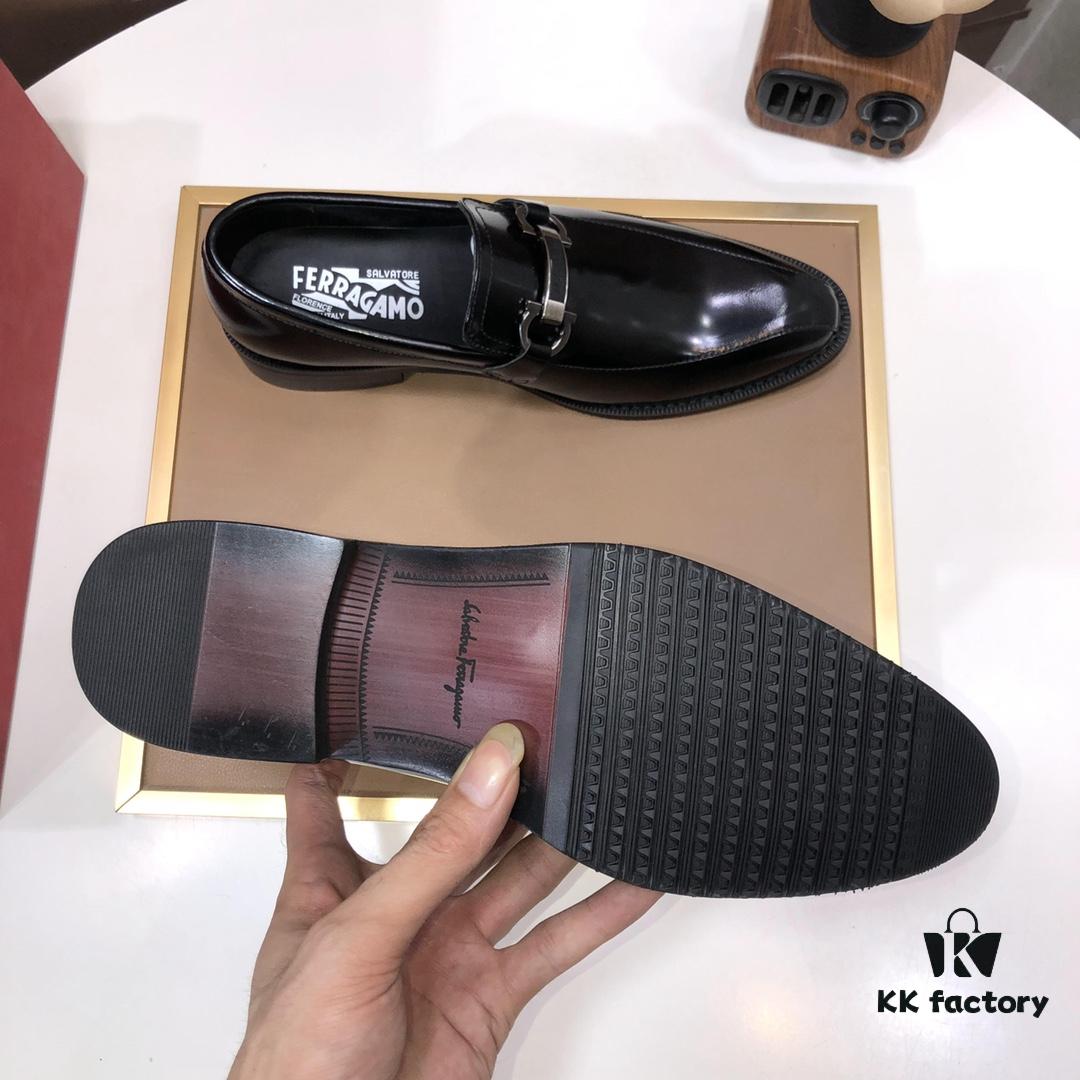6930eba96e68136f4d9b32a4 Ferragamo Latest Collection Original Imported Top-Grade Calfskin Leather Loafer with Premium Lamb Leather Lining, Authentic Luxury Metal Buckle and Original Combined Sole