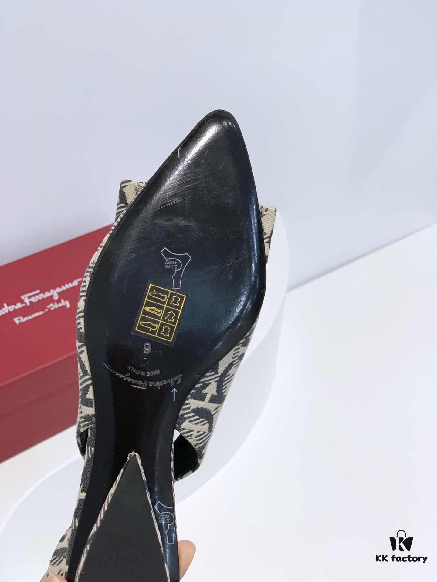 6930ebc06e68136f4d9b32ca Salvatore Ferragamo Viva Series Open-Back Chunky Heel Sandals 2021 New Arrival - Premium Soft Lambskin Leather Women's Sandals