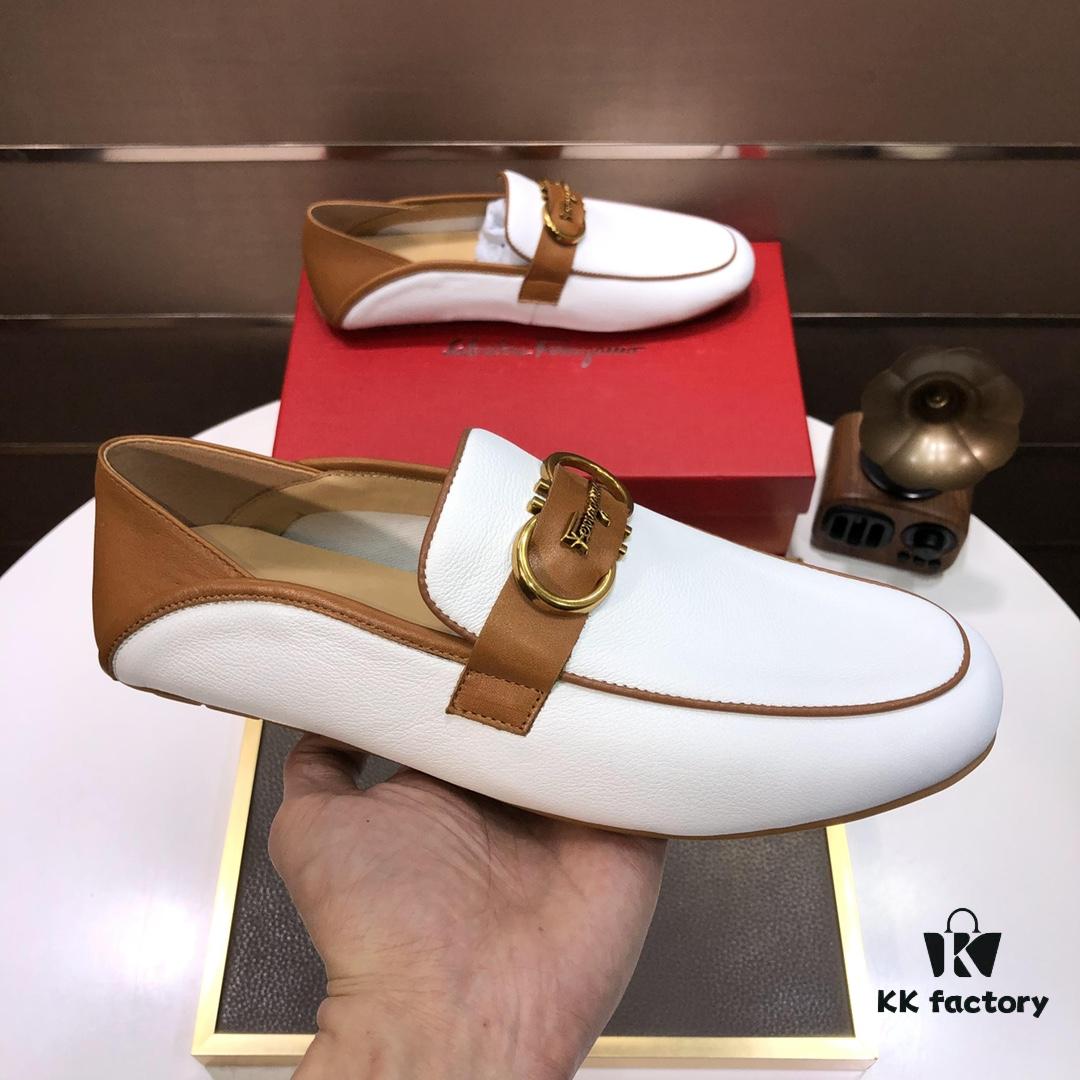 6930ebc26e68136f4d9b32ce Ferragamo Latest Model Genuine Imported Top-Grade Cowhide Handwoven Loafers with Premium Calfskin Lining and Original Luxury Metal Buckle
