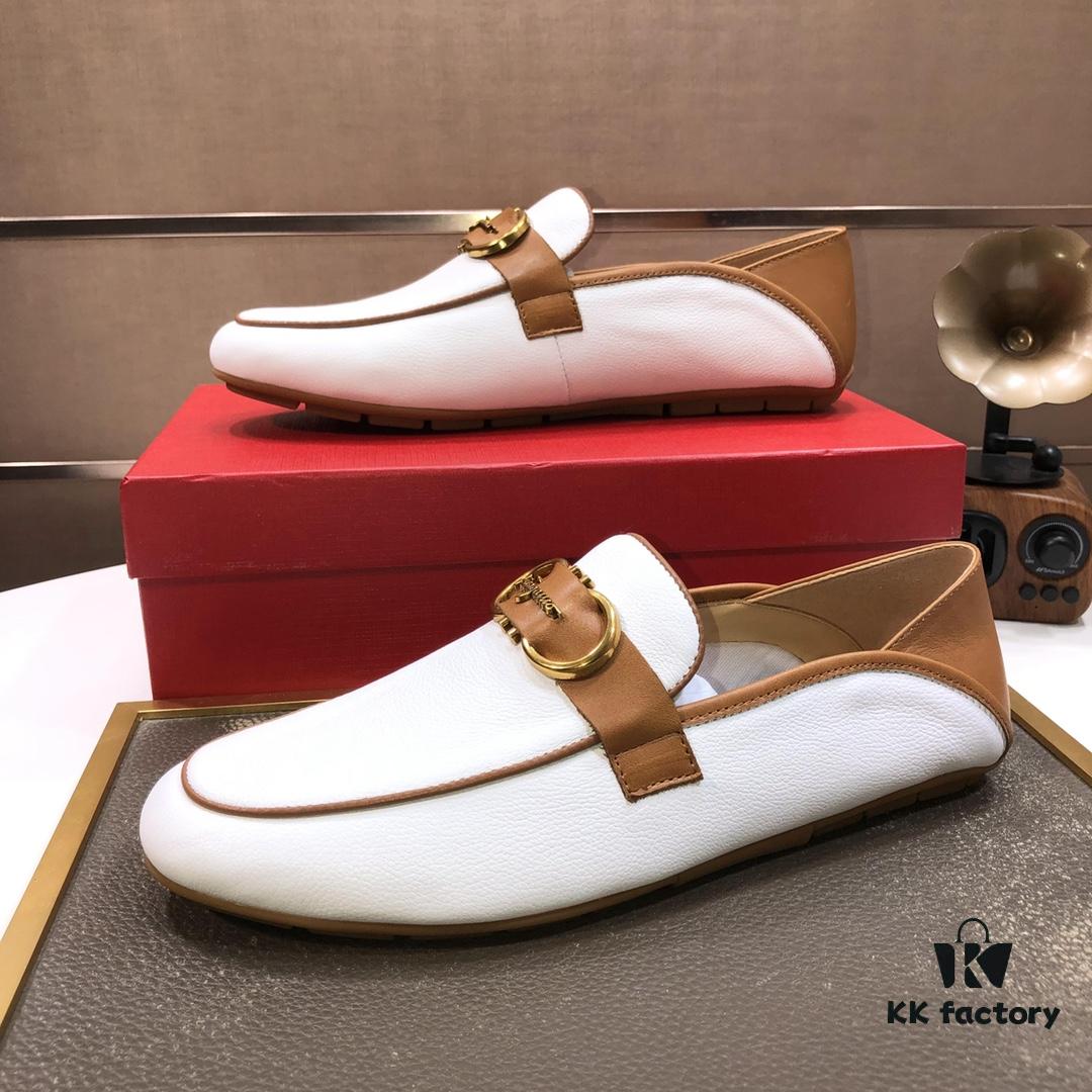 6930ebc36e68136f4d9b32d0 Ferragamo Latest Model Genuine Imported Top-Grade Cowhide Handwoven Loafers with Premium Calfskin Lining and Original Luxury Metal Buckle