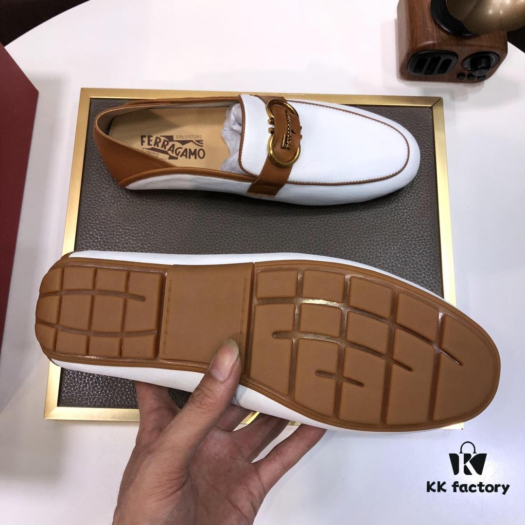 6930ebc66e68136f4d9b32d2 Ferragamo Latest Model Genuine Imported Top-Grade Cowhide Handwoven Loafers with Premium Calfskin Lining and Original Luxury Metal Buckle