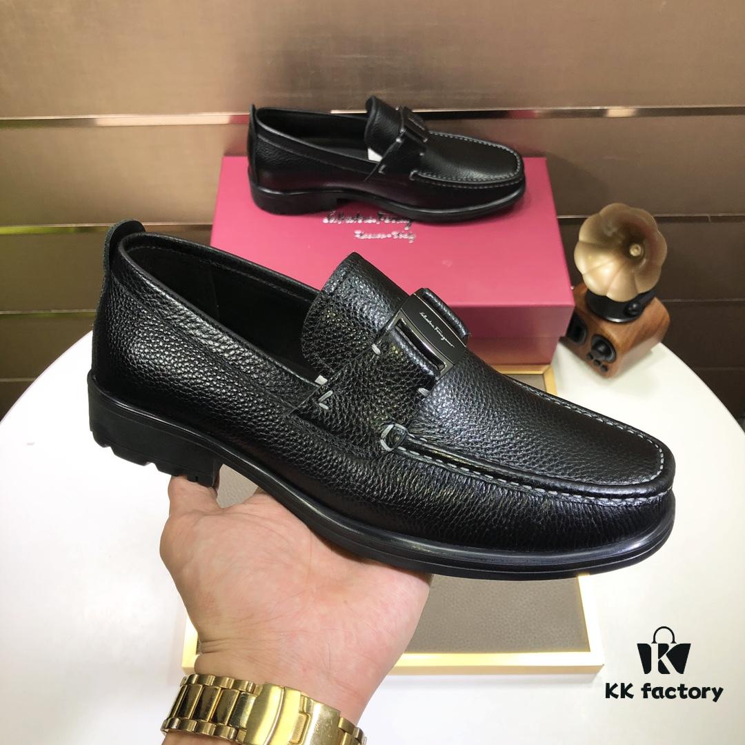6930ebcd6e68136f4d9b32e0 Ferragamo Latest Collection Genuine Imported Calfskin Leather Shoes with Dyed Lamb Skin Lining and Original Luxury Metal Buckle