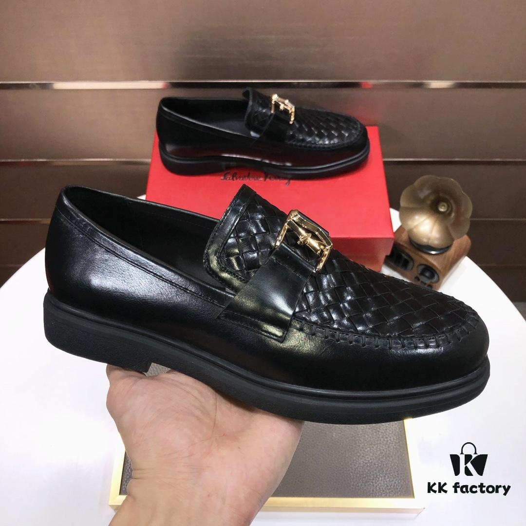 6930ebcd6e68136f4d9b32e1 Ferragamo Men's Classic Dress Leather Shoes - Premium Imported Cowhide, Top-Quality Rubber Sole