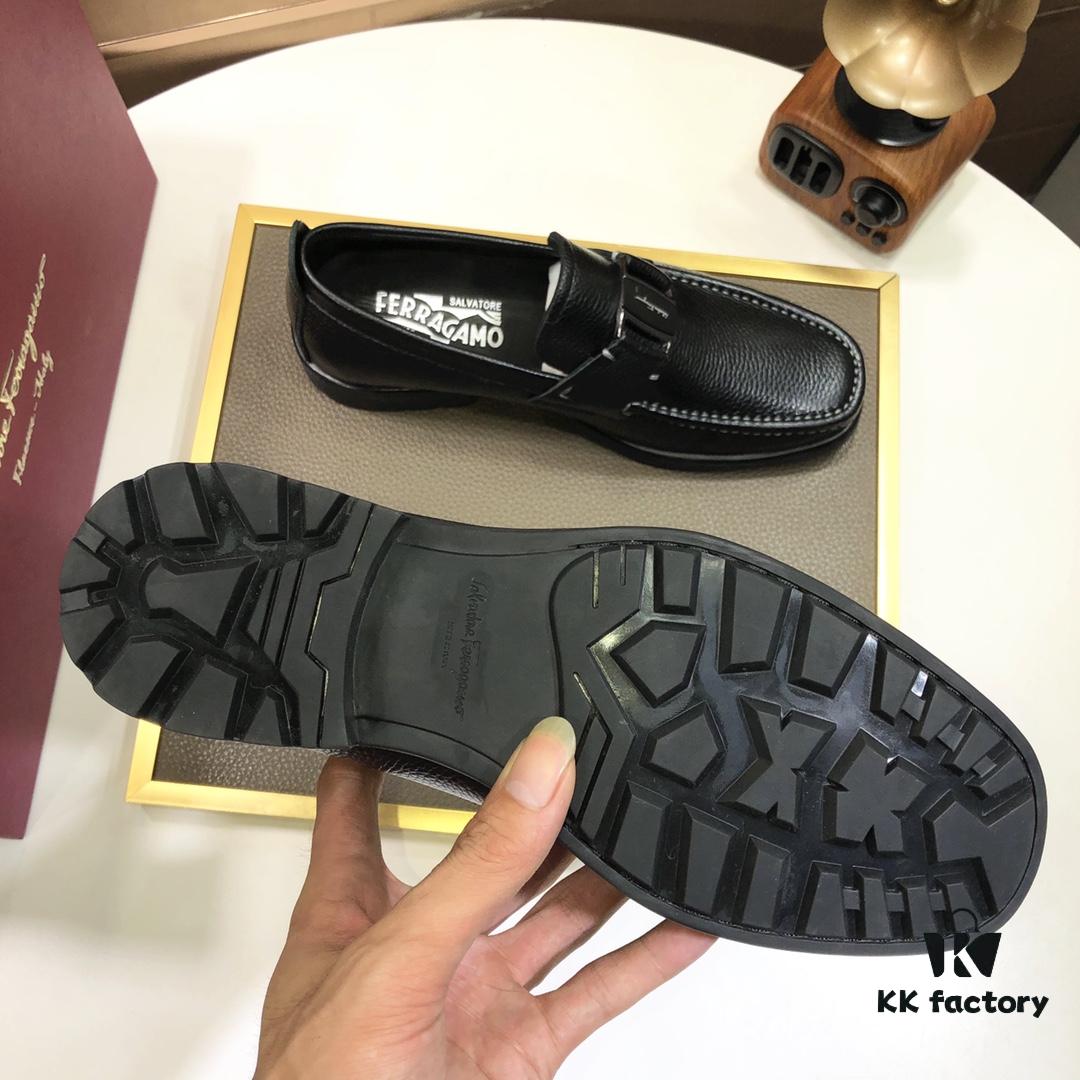 6930ebd26e68136f4d9b32e6 Ferragamo Latest Collection Genuine Imported Calfskin Leather Shoes with Dyed Lamb Skin Lining and Original Luxury Metal Buckle