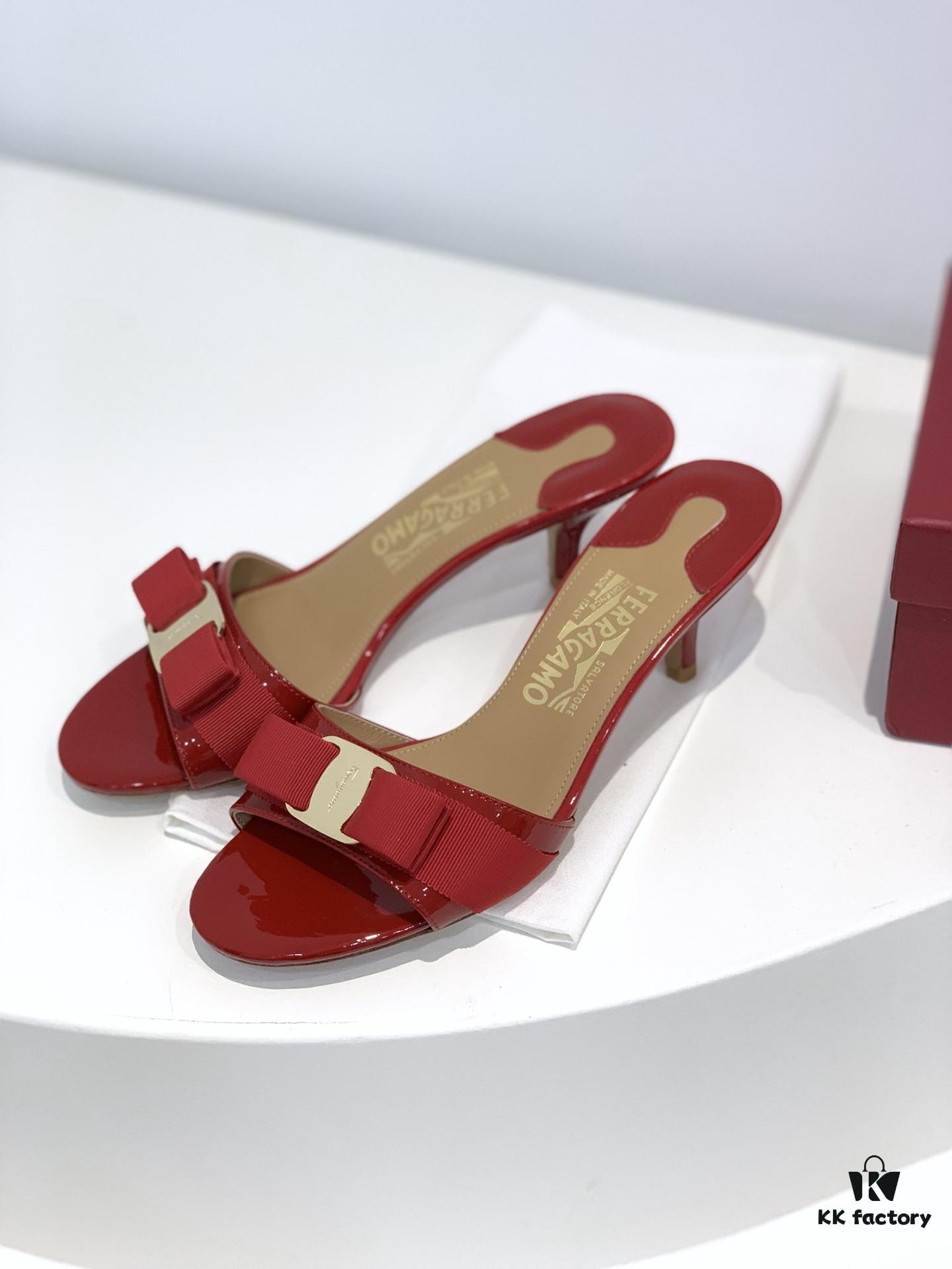 6930ebf26e68136f4d9b331b Salvatore Ferragamo Classic Thin-Heel Sandals, Elegant High-Heeled Slides, Timeless and Versatile Design, Must-Have for Spring and Summer