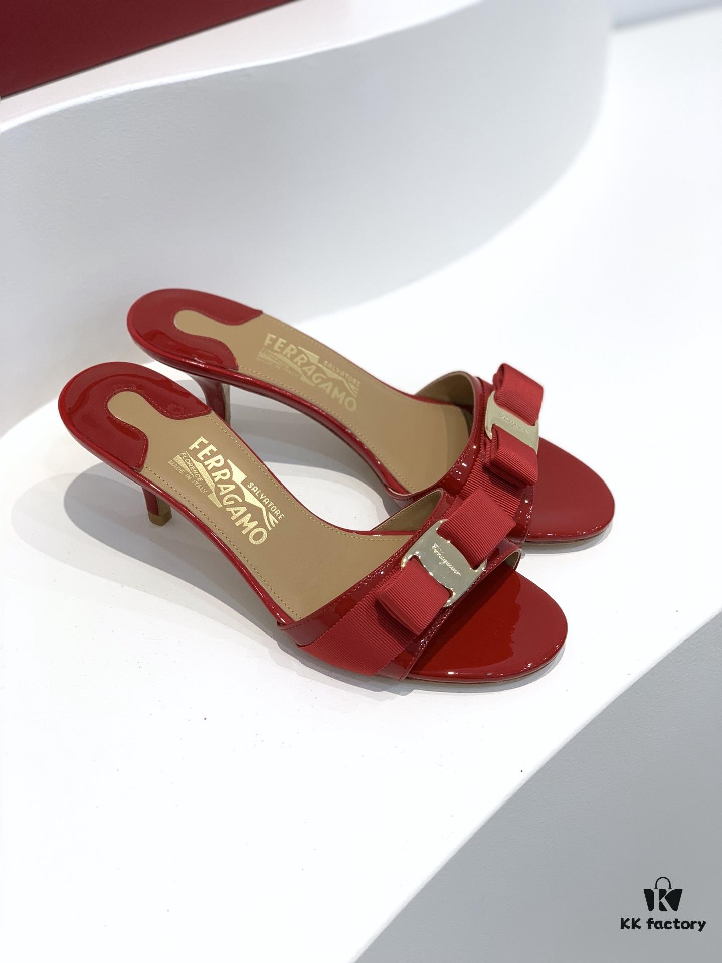 6930ebf36e68136f4d9b331d Salvatore Ferragamo Classic Thin-Heel Sandals, Elegant High-Heeled Slides, Timeless and Versatile Design, Must-Have for Spring and Summer