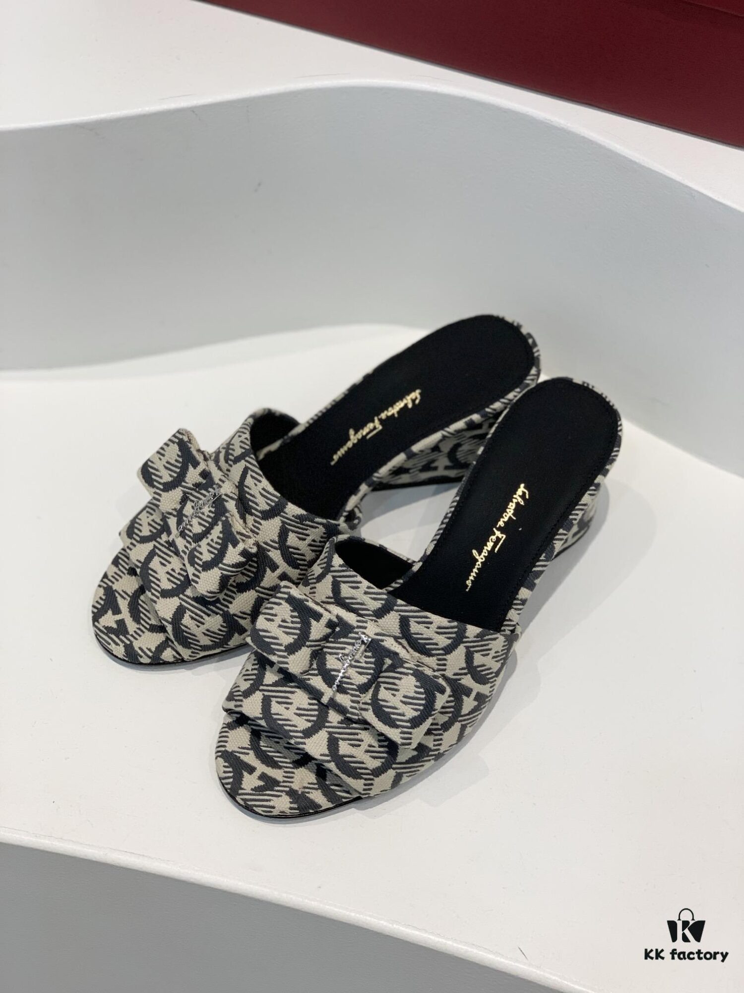 6930ebf96e68136f4d9b3323 Salvatore Ferragamo Viva Chunky Heel Open-Toe Sandals with Classic Droplet Heel and Oversized Bow, Spring/Summer New Arrival
