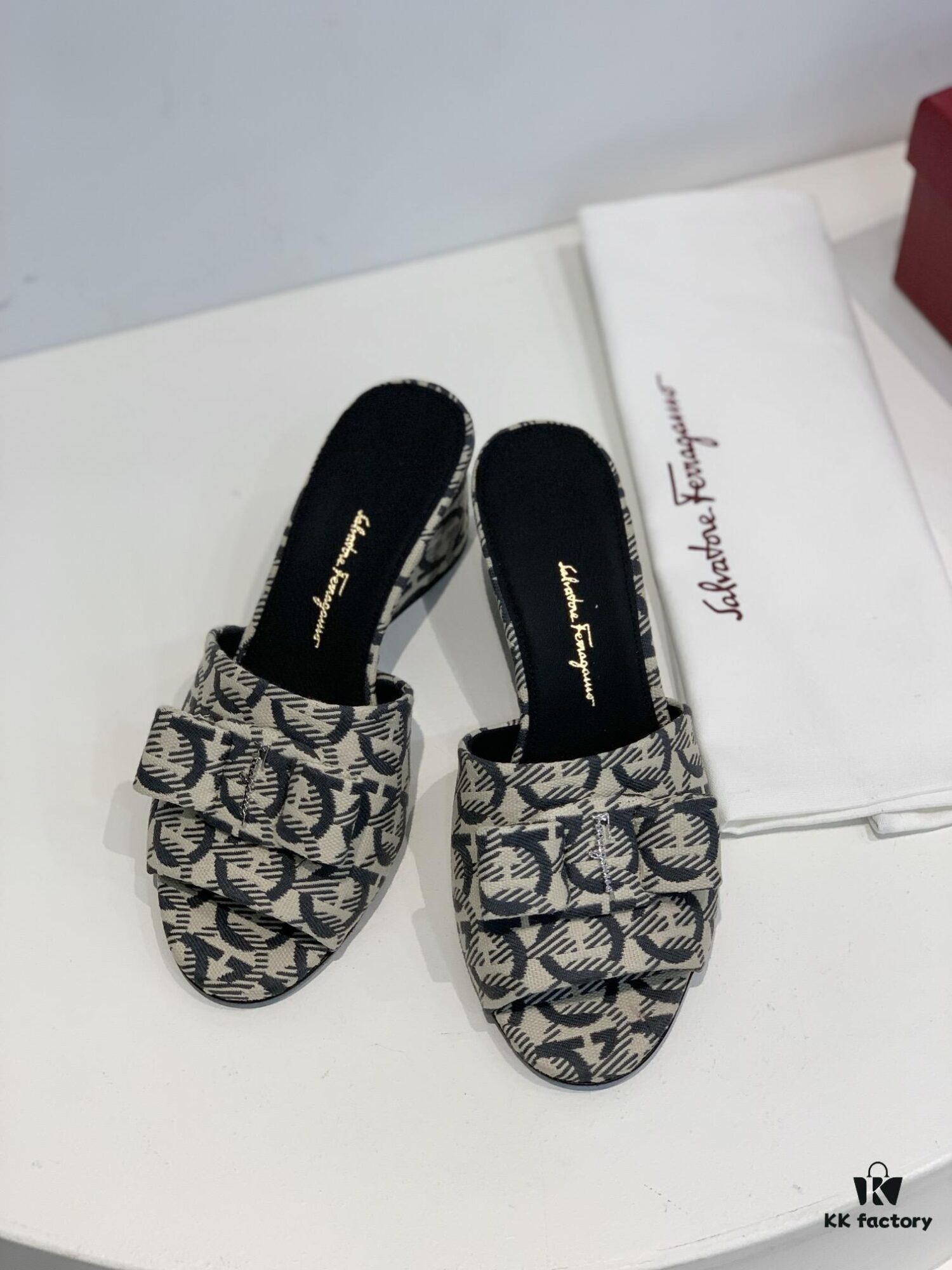 6930ebf96e68136f4d9b3325 Salvatore Ferragamo Viva Chunky Heel Open-Toe Sandals with Classic Droplet Heel and Oversized Bow, Spring/Summer New Arrival