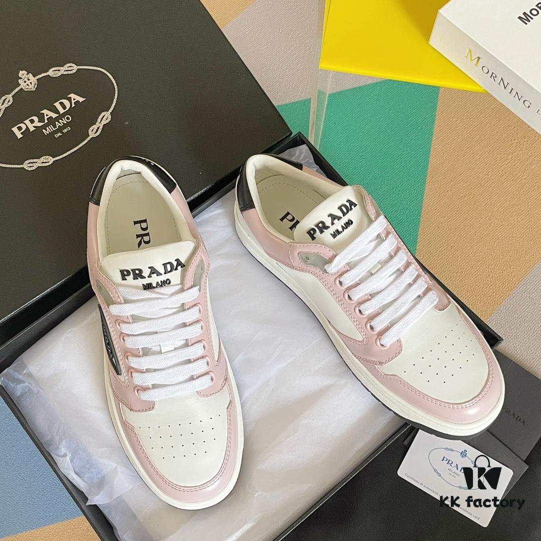 PRADA Prada 22C New Arrival Triangle Logo Couple White Sneakers Casual Sports Shoes