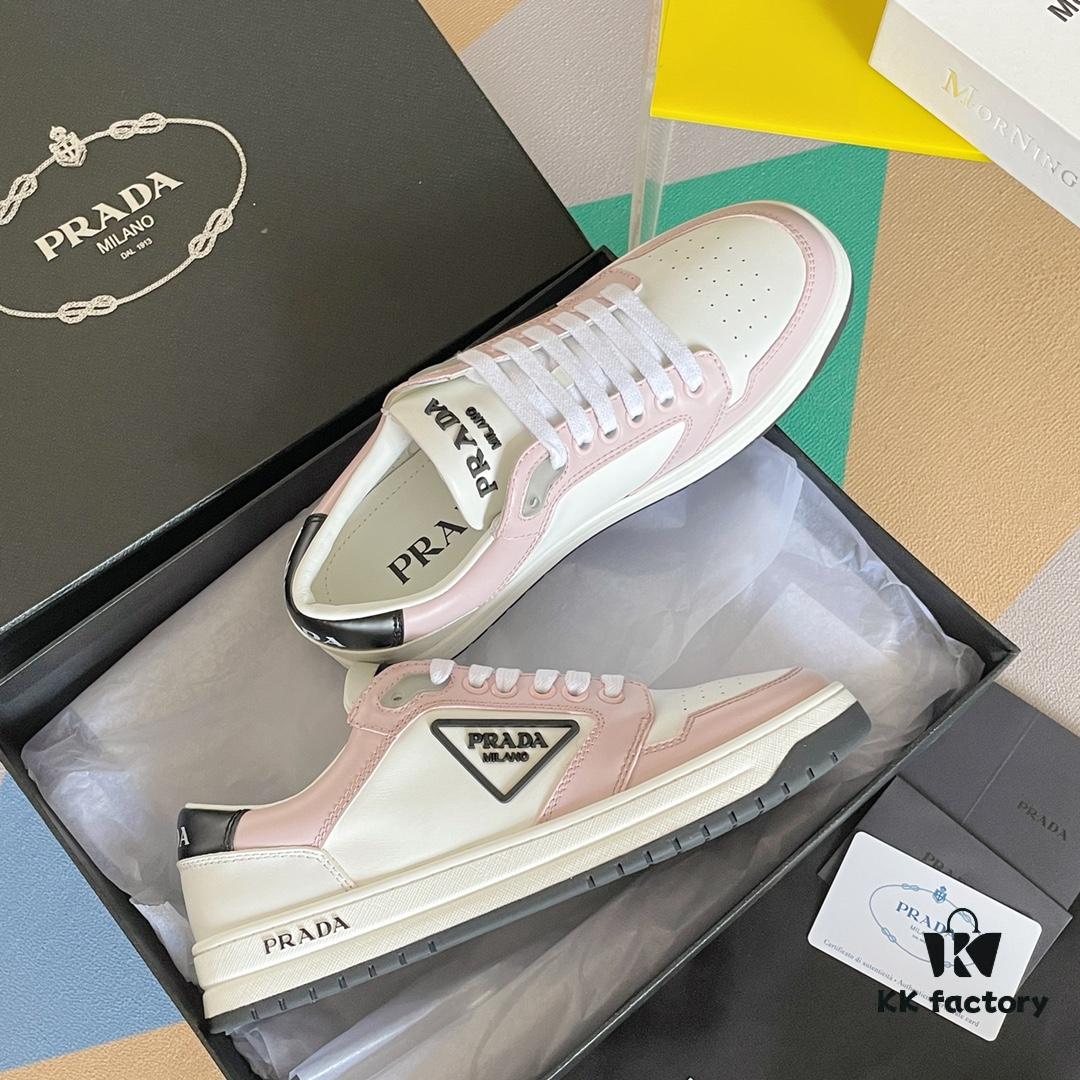 PRADA Prada 22C New Arrival Triangle Logo Couple White Sneakers Casual Sports Shoes