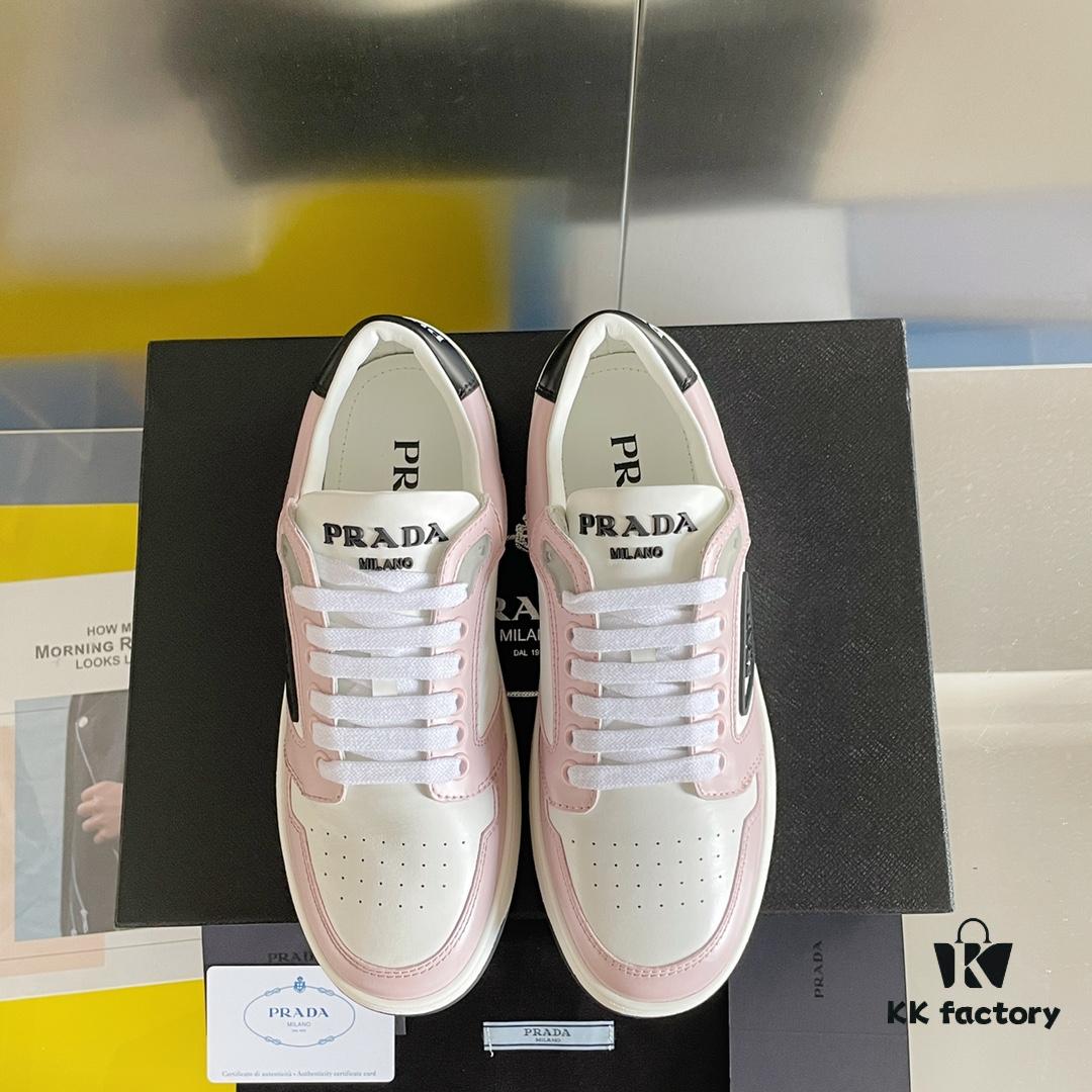 PRADA Prada 22C New Arrival Triangle Logo Couple White Sneakers Casual Sports Shoes