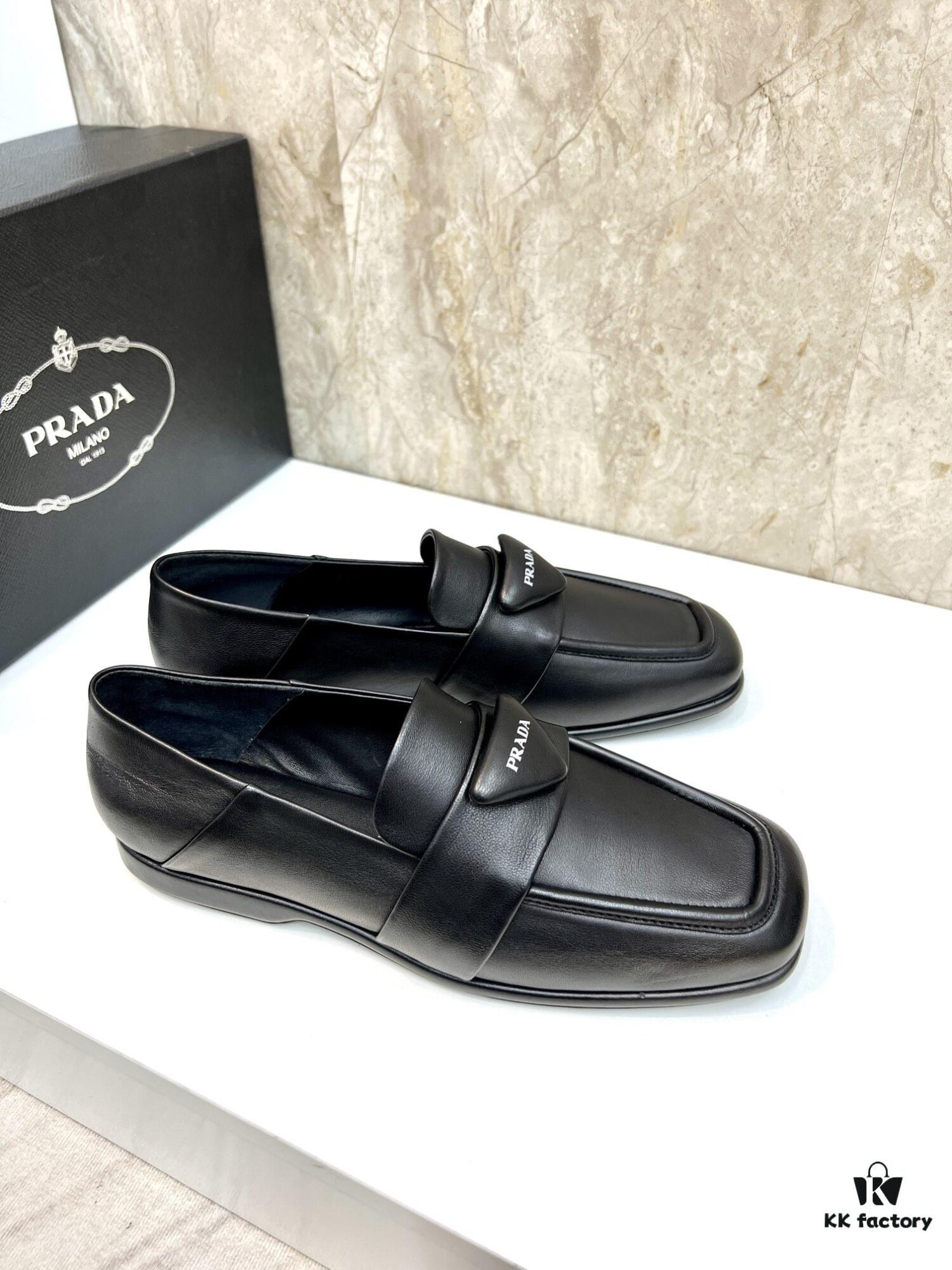 6930ec826e68136f4d9b33ed PRADA Men's Genuine Original Loafers - Luxury Slip-On Shoes in Soft Lambskin