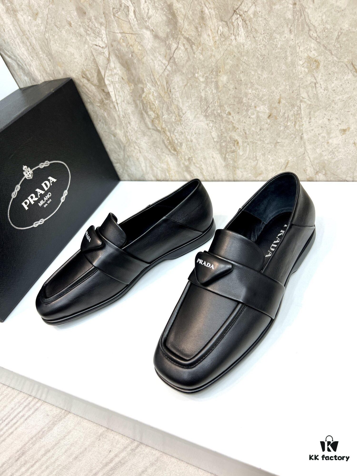 6930ecac6e68136f4d9b342a PRADA Men's Genuine Original Loafers - Luxury Slip-On Shoes in Soft Lambskin