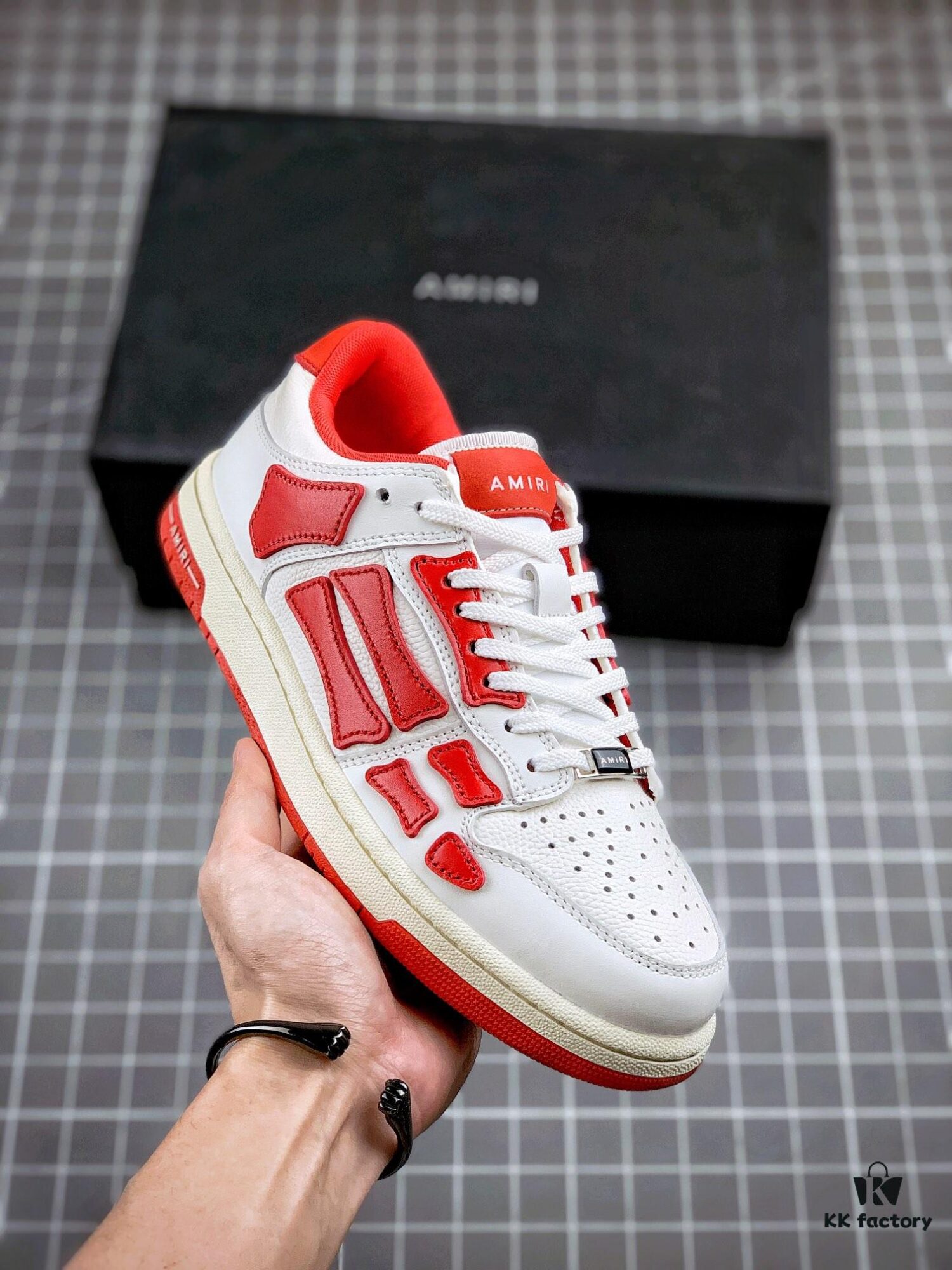 6930ecf96e68136f4d9b3499 AMIRI Skeleton High Low-Top Sneakers
