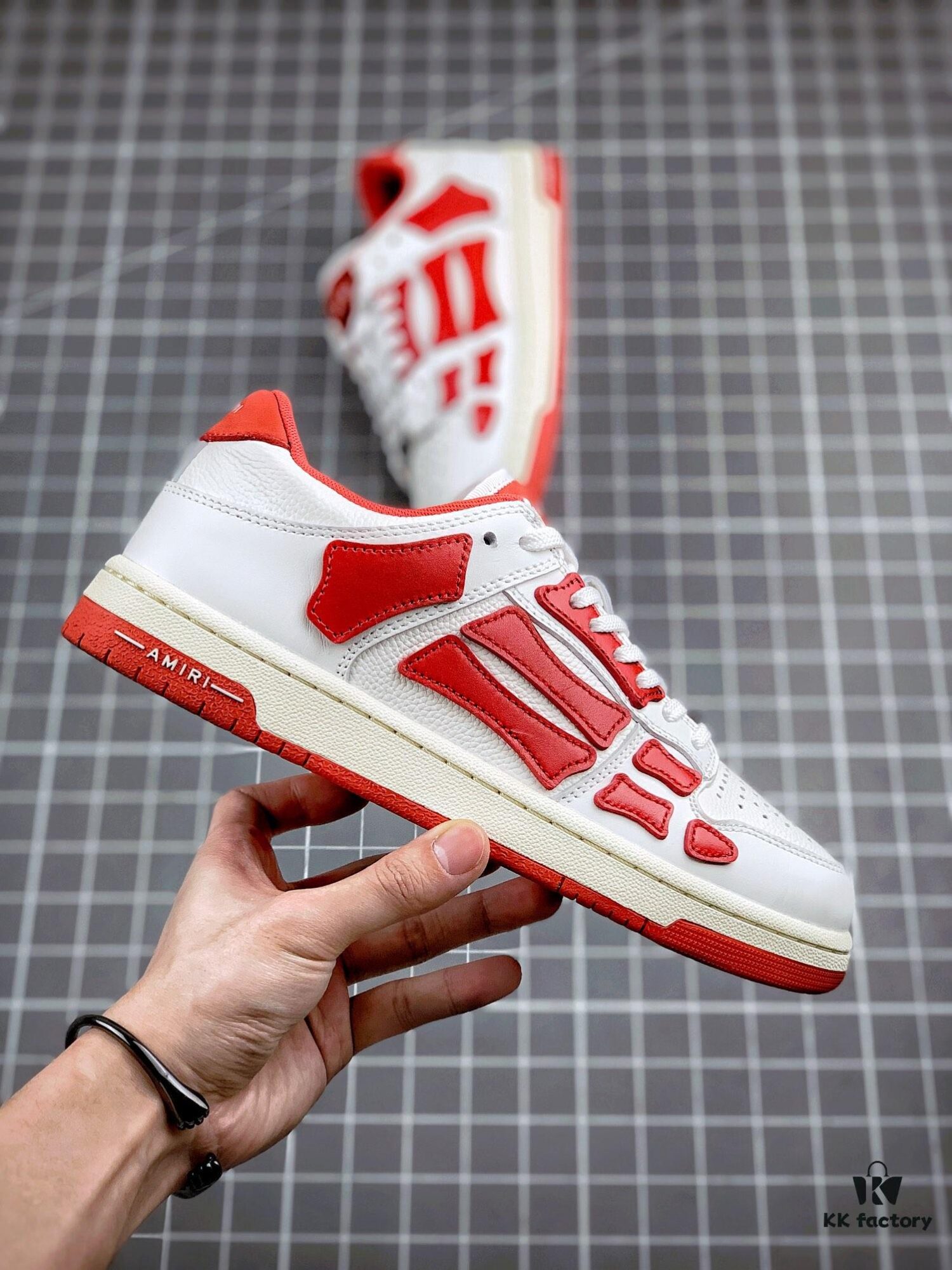 6930ecfb6e68136f4d9b349b AMIRI Skeleton High Low-Top Sneakers