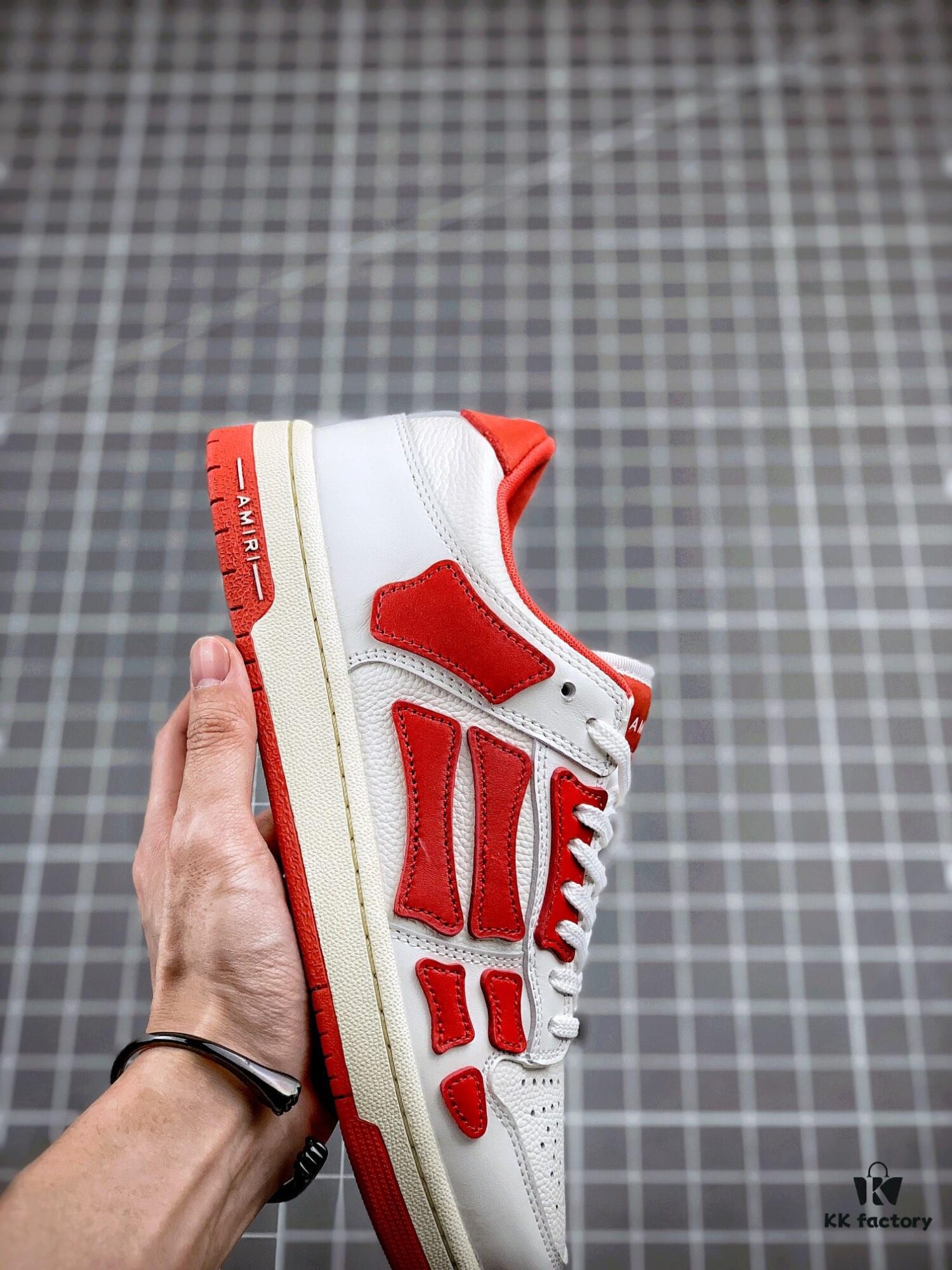 6930ed006e68136f4d9b34a0 AMIRI Skeleton High Low-Top Sneakers