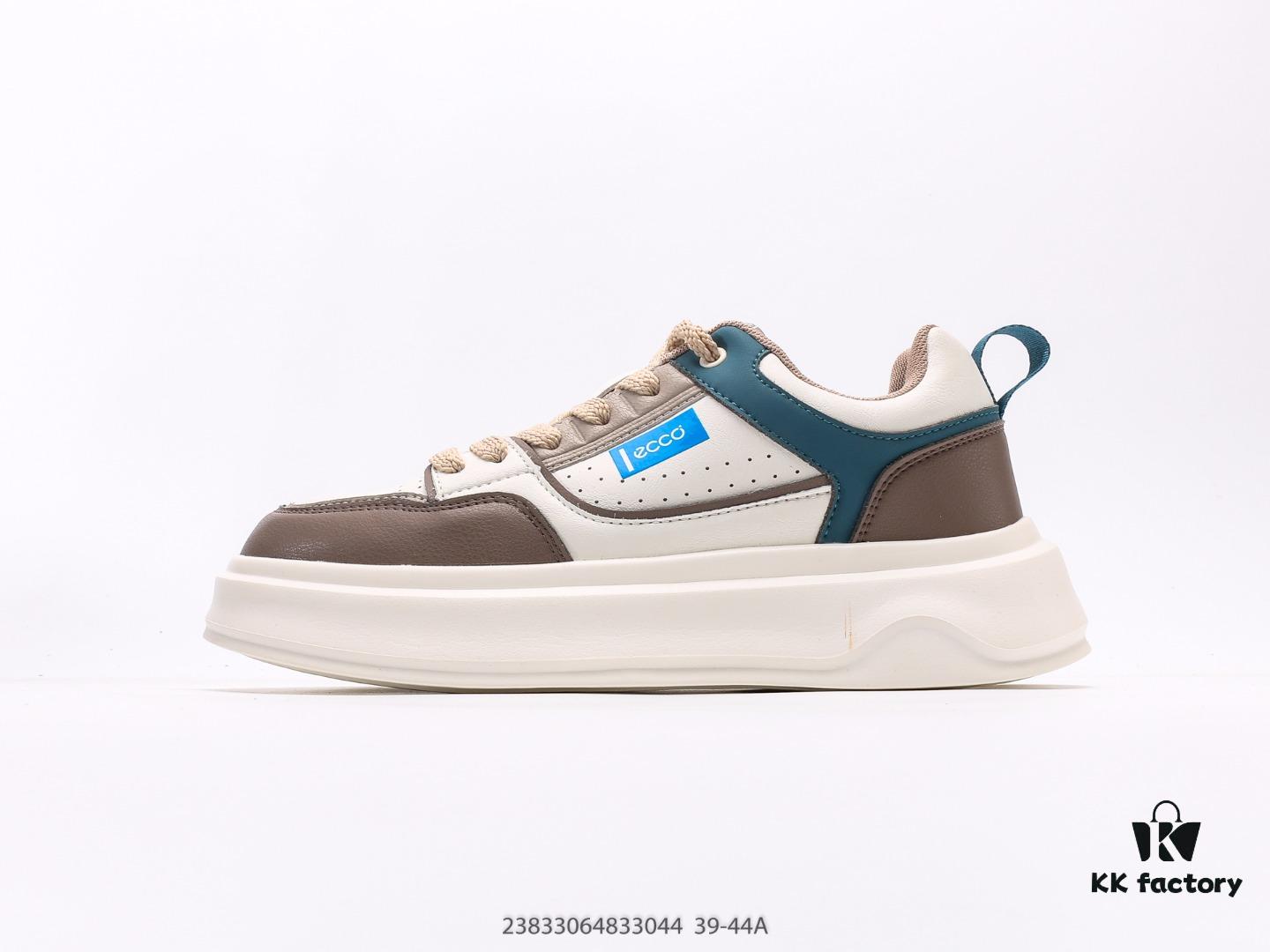 6930ed246e68136f4d9b34cd ECCO Casual Men's Shoes for Autumn, Height-Increasing Round-Toe White Sneakers, Urban Lightweight Series with Combined Full Grain and Split Cowhide Upper, Fashionable and Stylish Design, Simple Thick Lace Closure for Adjustable Fit, PU Thickened Sole with Arch and Heel Support for Comfort and Stability, Versatile and Minimalist Look