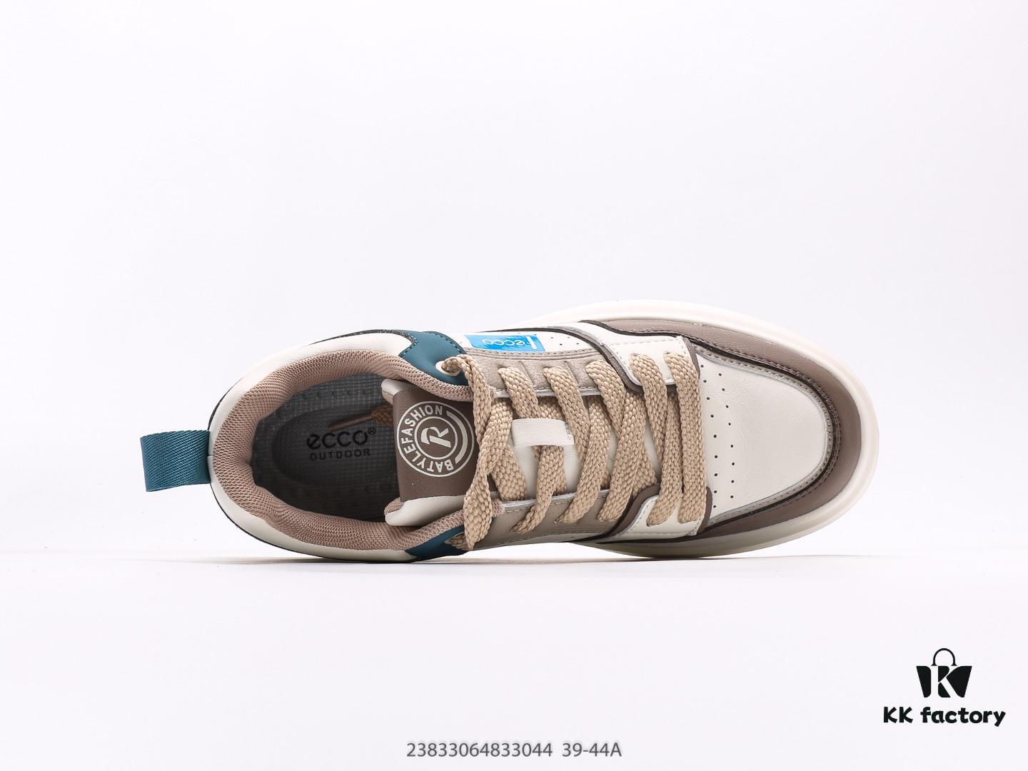 6930ed256e68136f4d9b34d1 ECCO Casual Men's Shoes for Autumn, Height-Increasing Round-Toe White Sneakers, Urban Lightweight Series with Combined Full Grain and Split Cowhide Upper, Fashionable and Stylish Design, Simple Thick Lace Closure for Adjustable Fit, PU Thickened Sole with Arch and Heel Support for Comfort and Stability, Versatile and Minimalist Look