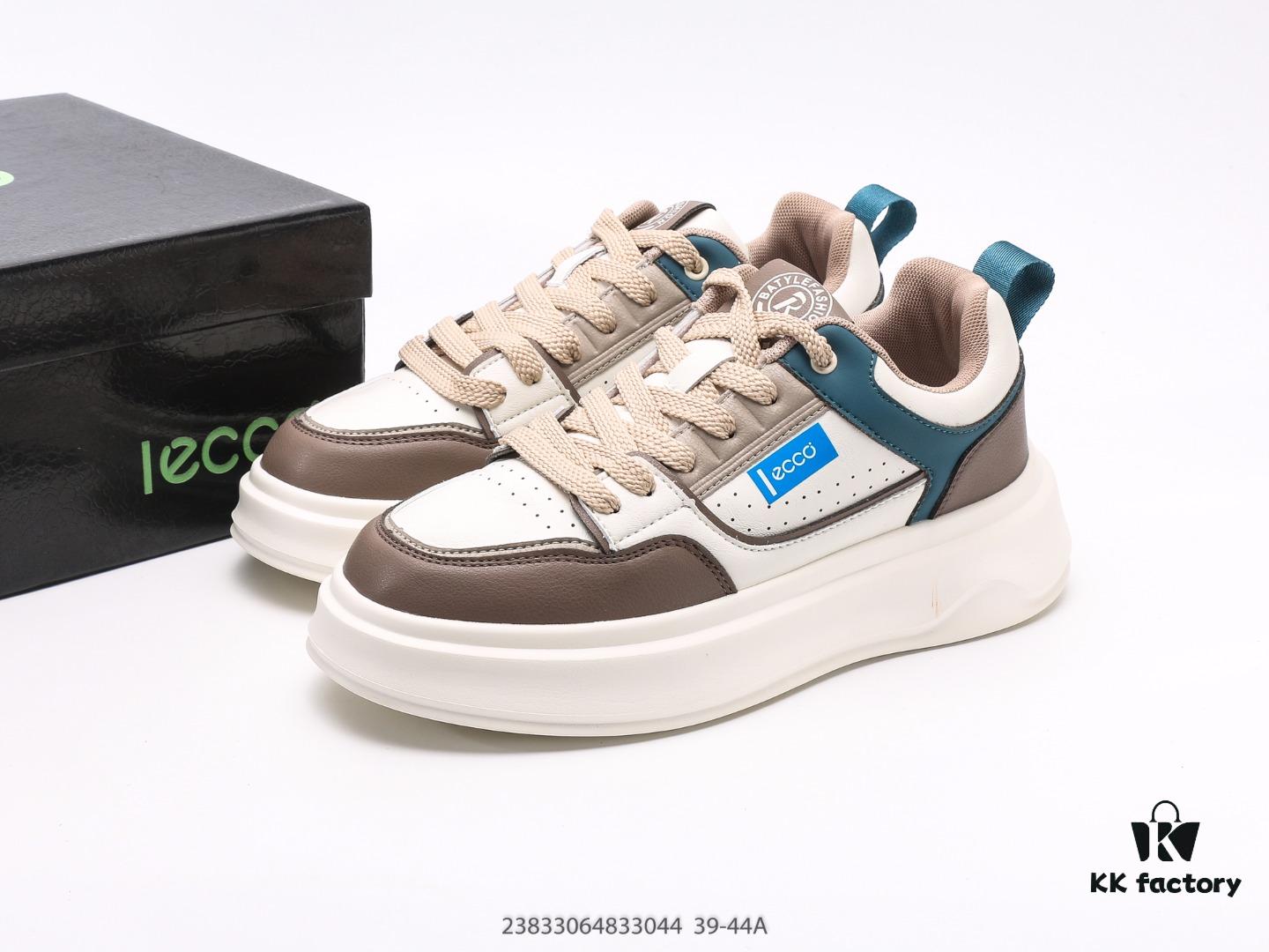 6930ed2a6e68136f4d9b34d5 ECCO Casual Men's Shoes for Autumn, Height-Increasing Round-Toe White Sneakers, Urban Lightweight Series with Combined Full Grain and Split Cowhide Upper, Fashionable and Stylish Design, Simple Thick Lace Closure for Adjustable Fit, PU Thickened Sole with Arch and Heel Support for Comfort and Stability, Versatile and Minimalist Look