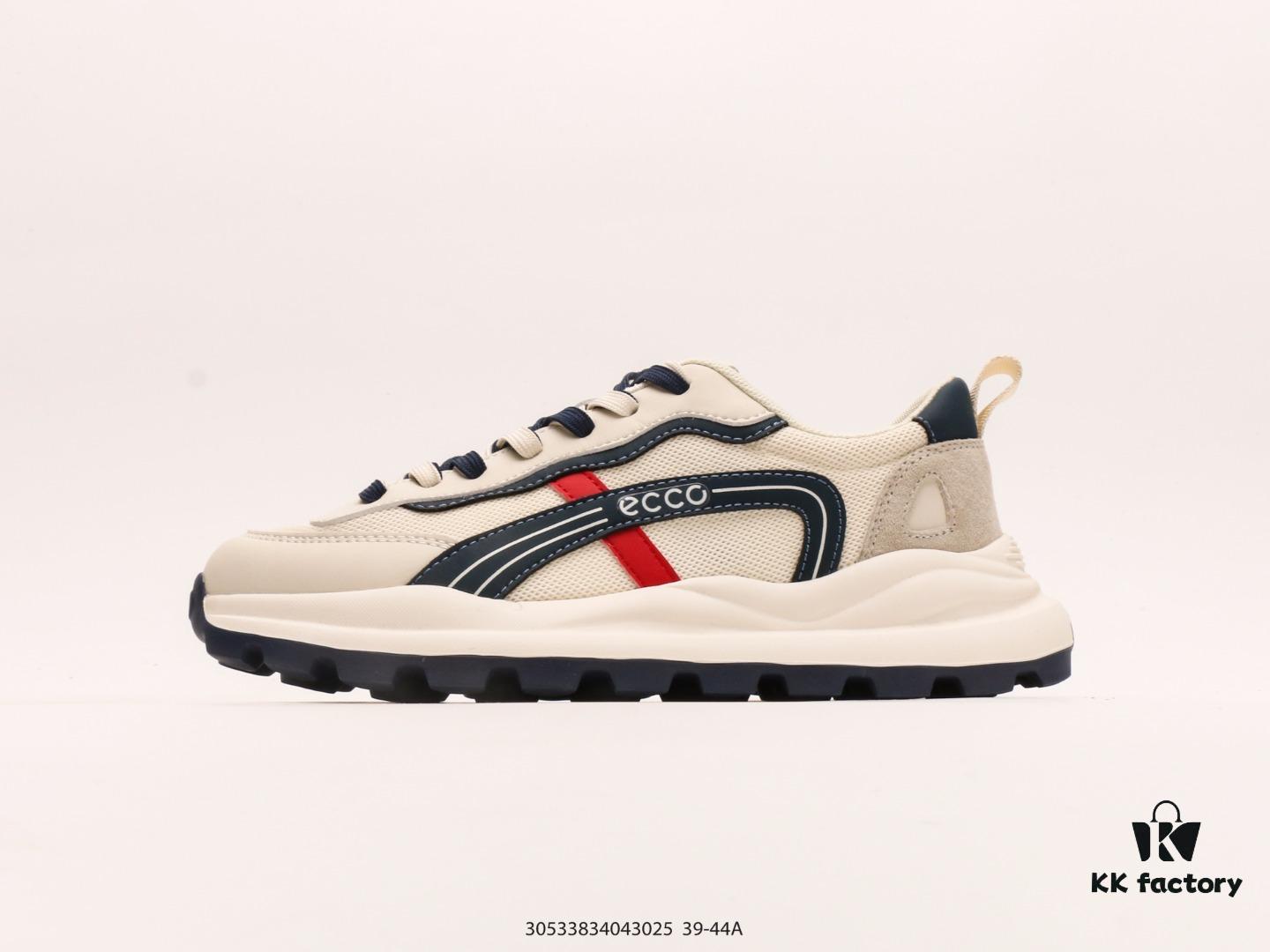 6930ed676e68136f4d9b353b Ecco Men's Casual Retro Running Shoes, Multi-Season Sneakers with Leather and Mesh Upper, Stylish Wafer Sole Design for Comfortable Wear