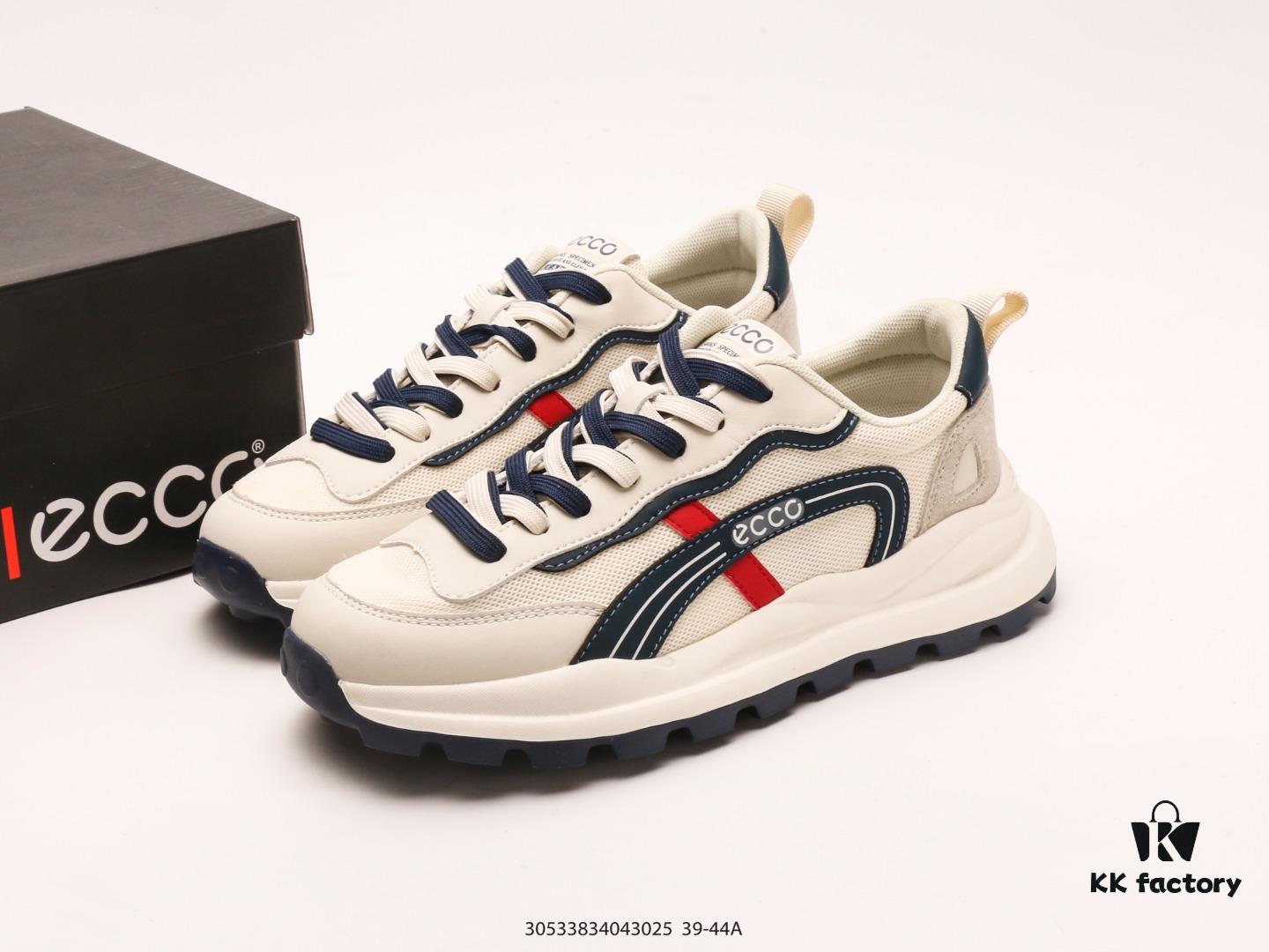 6930ed6b6e68136f4d9b3541 Ecco Men's Casual Retro Running Shoes, Multi-Season Sneakers with Leather and Mesh Upper, Stylish Wafer Sole Design for Comfortable Wear