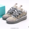 Lanvin Curb Leather Sneakers, Loafer-Style Leather Fashion Casual Shoes